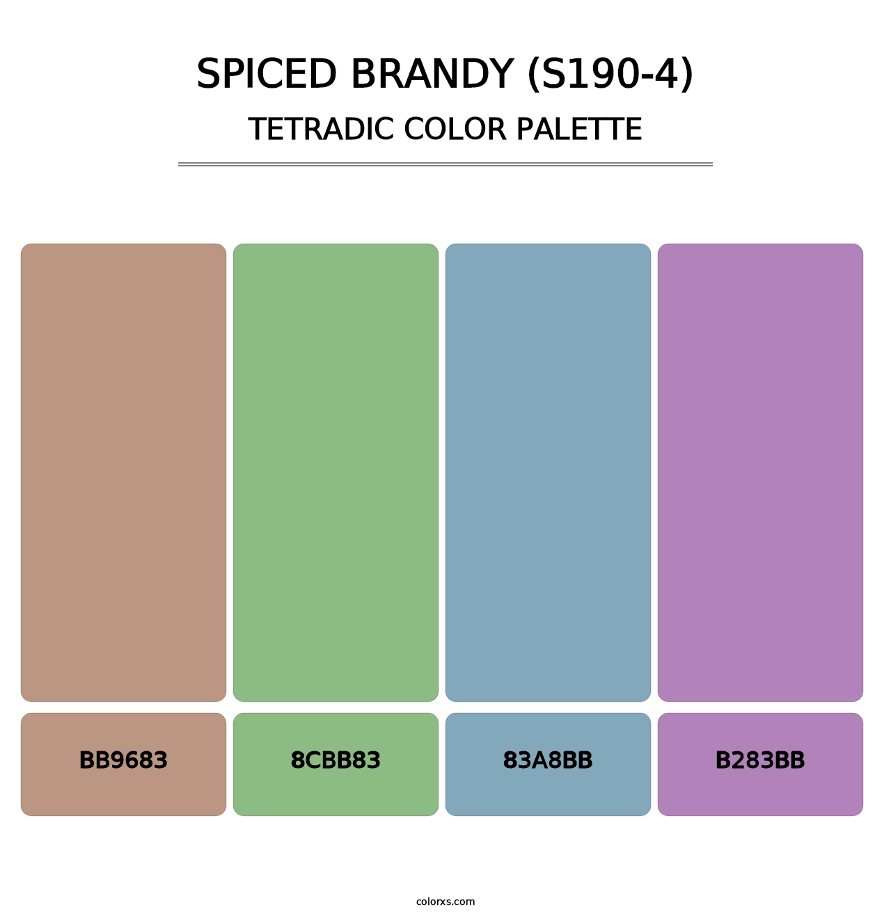 Spiced Brandy (S190-4) - Tetradic Color Palette