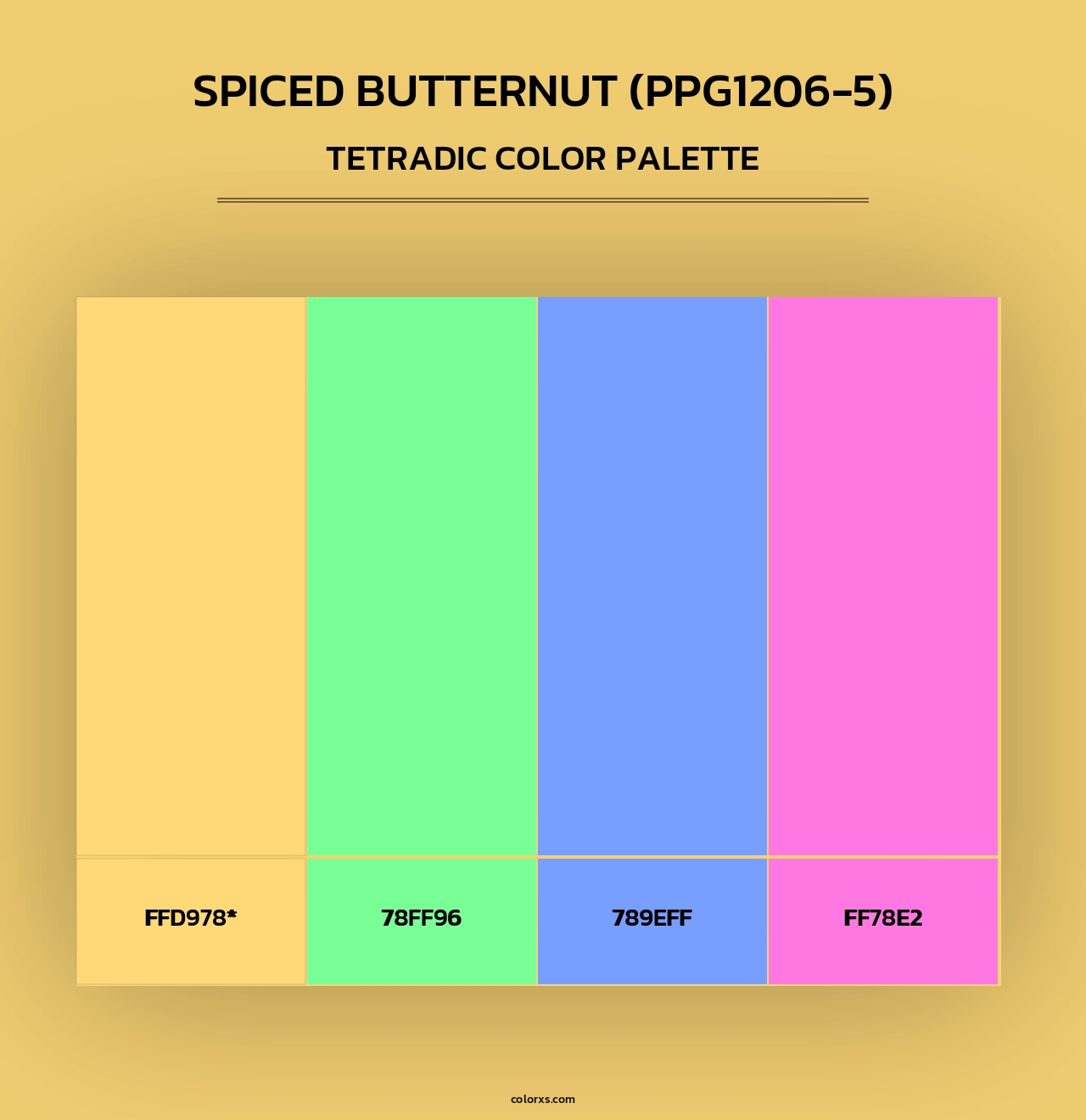 Spiced Butternut (PPG1206-5) - Tetradic Color Palette