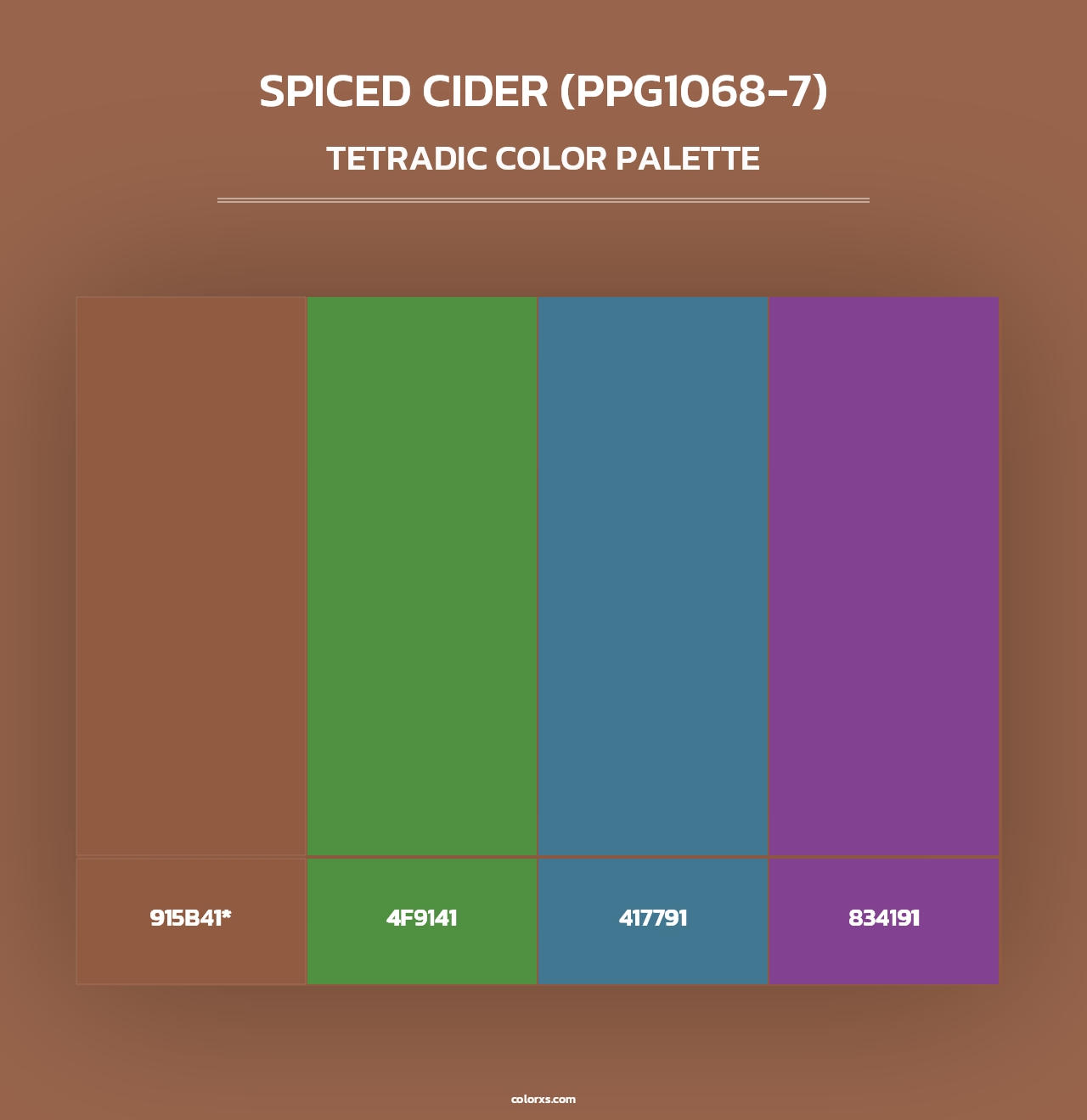 Spiced Cider (PPG1068-7) - Tetradic Color Palette