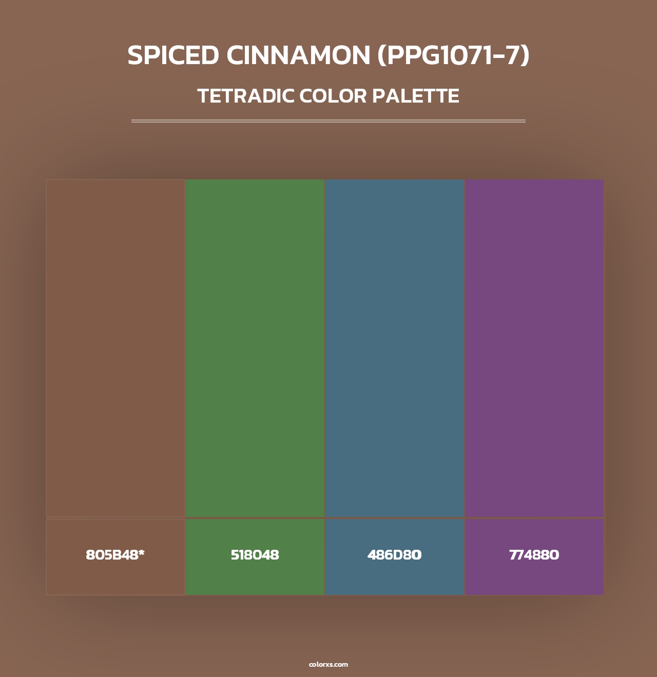 Spiced Cinnamon (PPG1071-7) - Tetradic Color Palette
