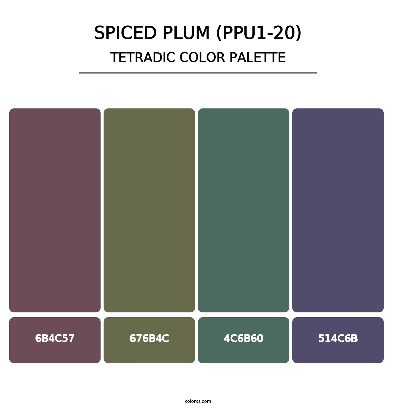 Spiced Plum (PPU1-20) - Tetradic Color Palette