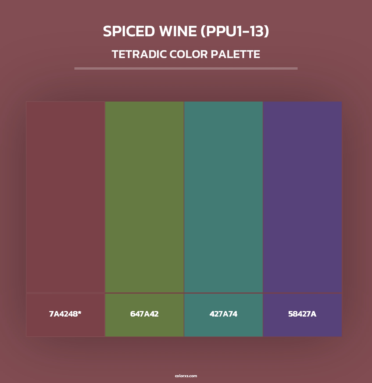 Spiced Wine (PPU1-13) - Tetradic Color Palette