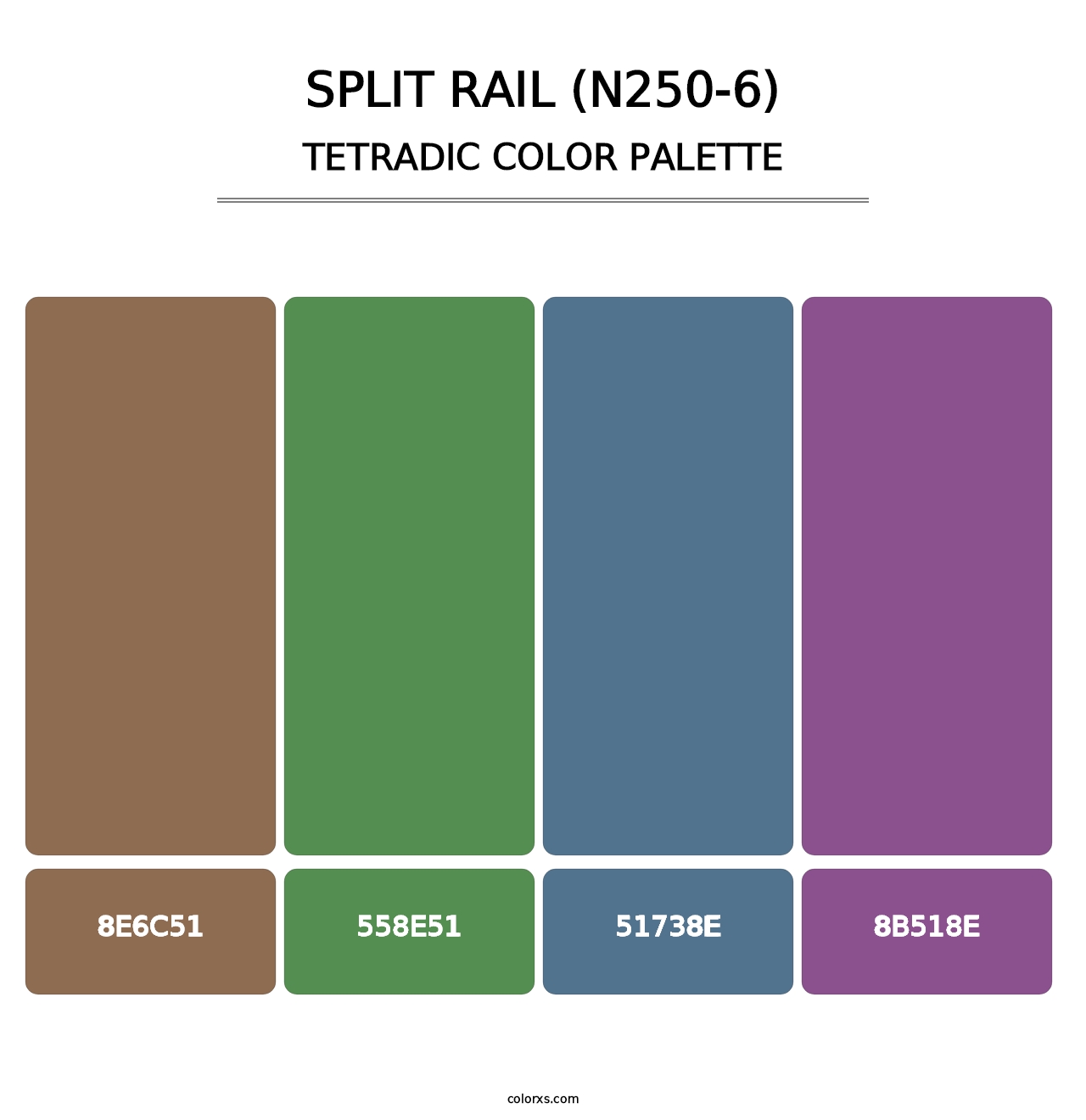 Split Rail (N250-6) - Tetradic Color Palette