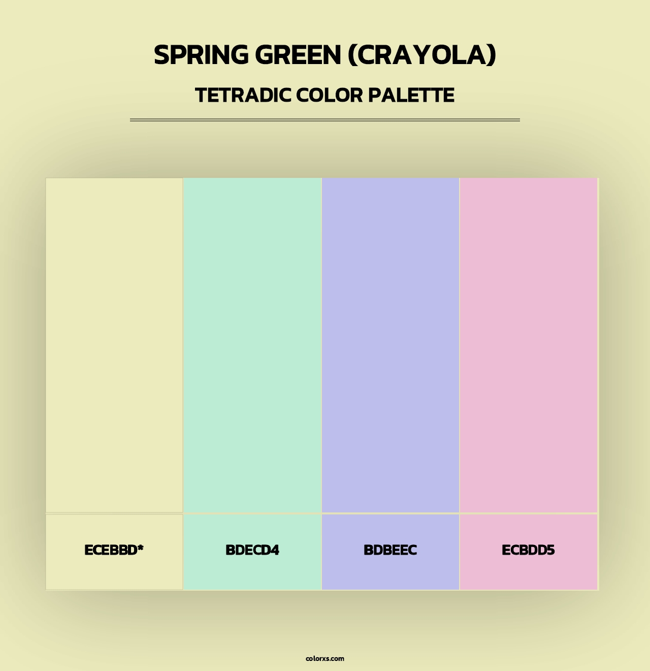 Spring Green (Crayola) - Tetradic Color Palette