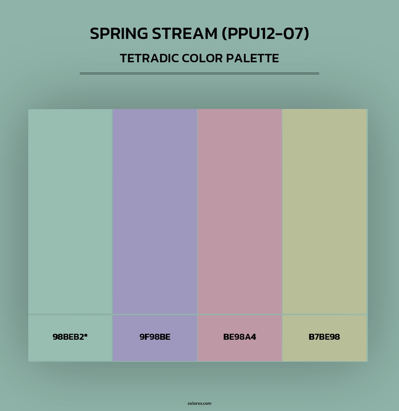 Spring Stream (PPU12-07) - Tetradic Color Palette