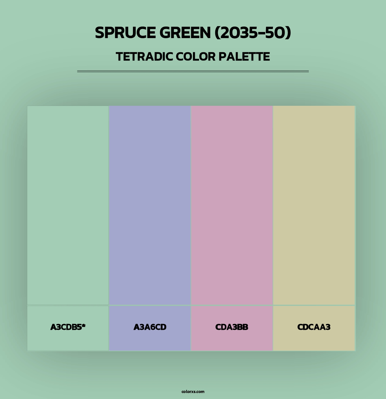 Spruce Green (2035-50) - Tetradic Color Palette