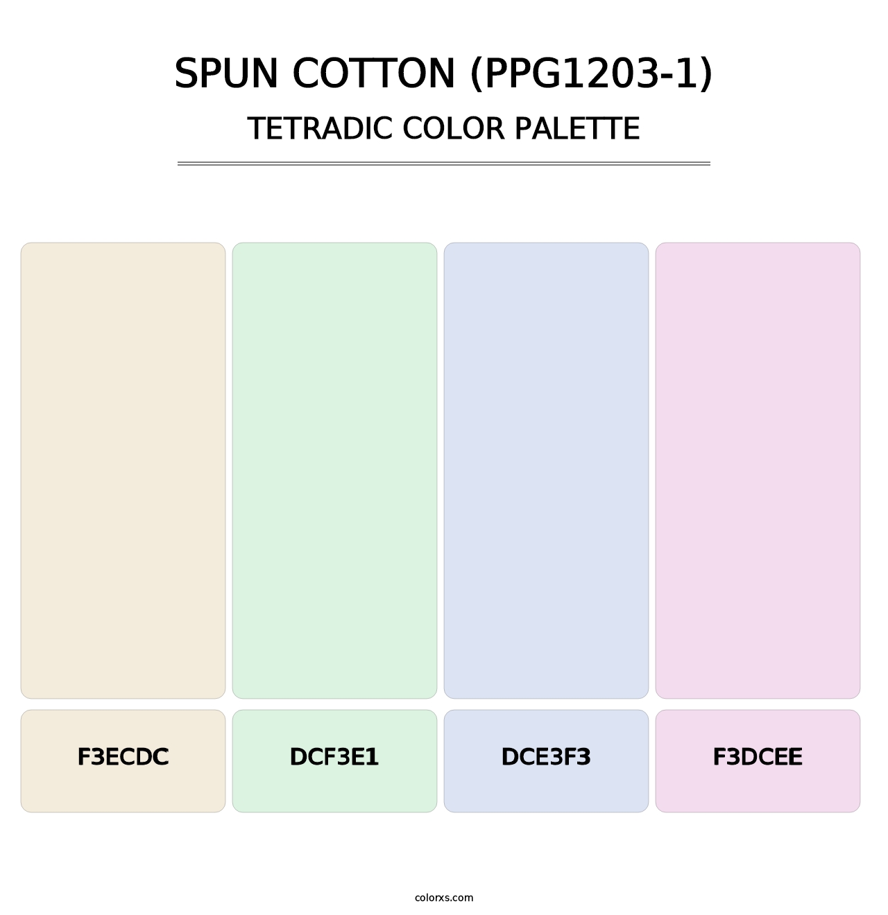 Spun Cotton (PPG1203-1) - Tetradic Color Palette
