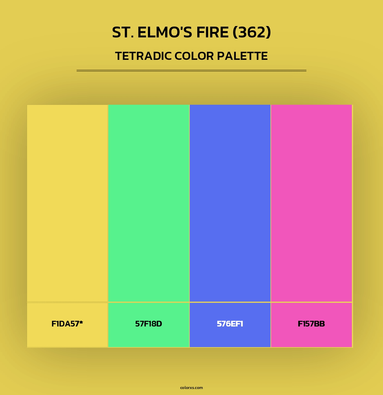 St. Elmo's Fire (362) - Tetradic Color Palette