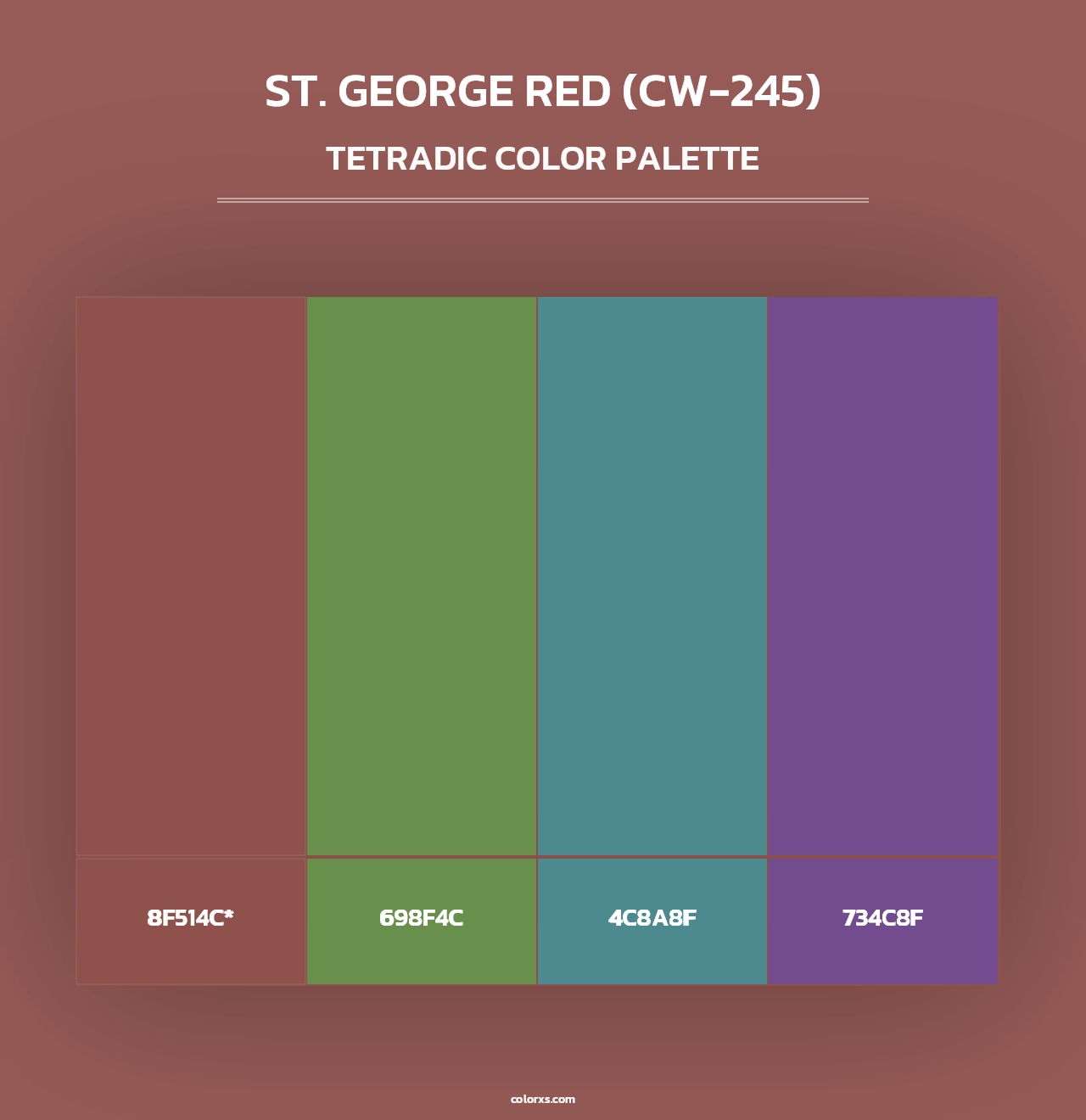 St. George Red (CW-245) - Tetradic Color Palette