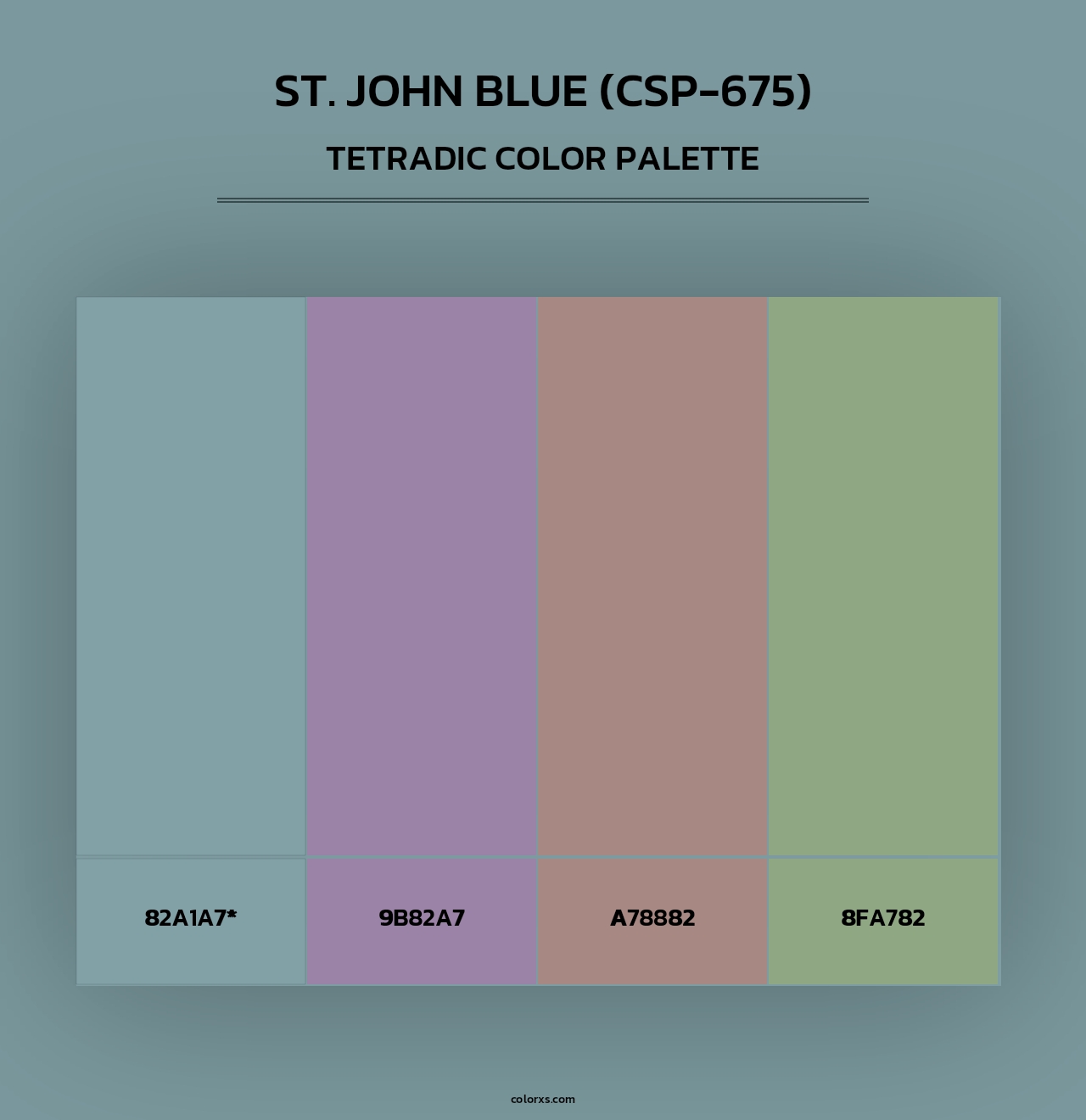 St. John Blue (CSP-675) - Tetradic Color Palette