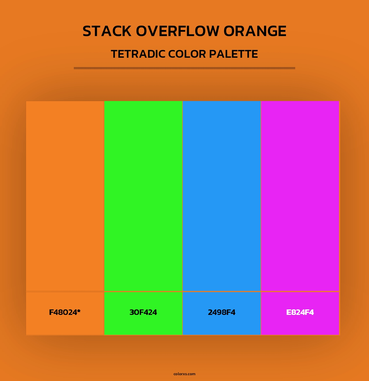 Stack Overflow Orange - Tetradic Color Palette