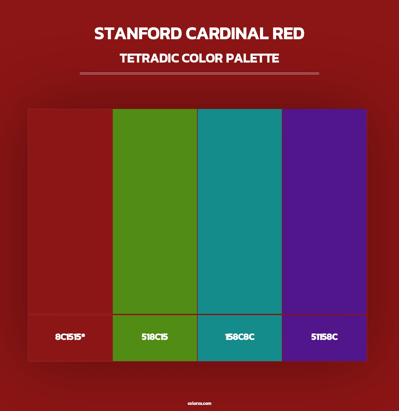 Stanford Cardinal Red - Tetradic Color Palette