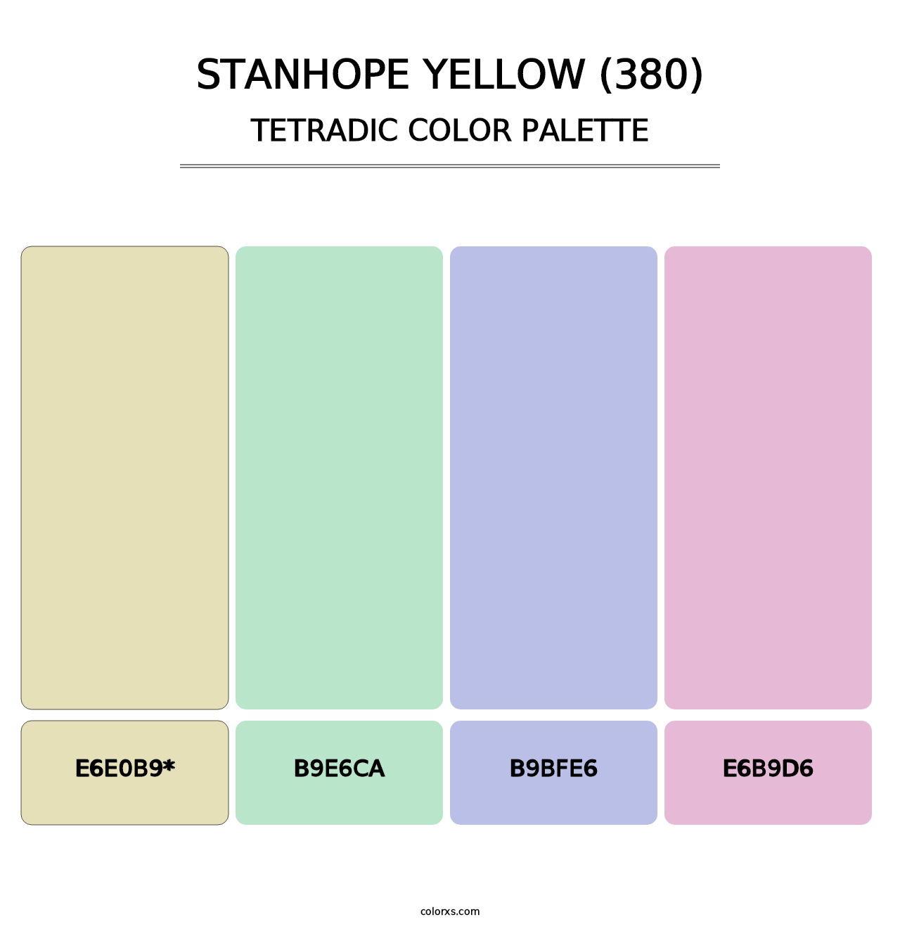 Stanhope Yellow (380) - Tetradic Color Palette