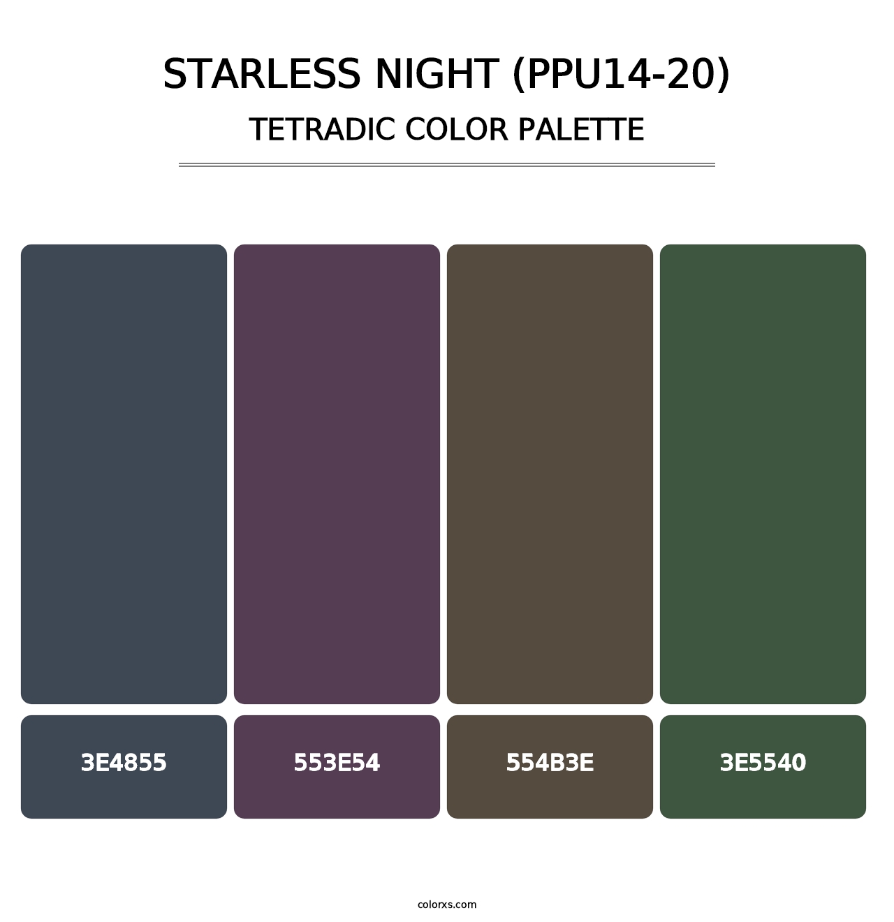 Starless Night (PPU14-20) - Tetradic Color Palette