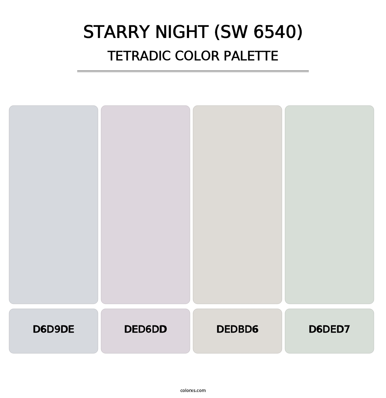 Starry Night (SW 6540) - Tetradic Color Palette
