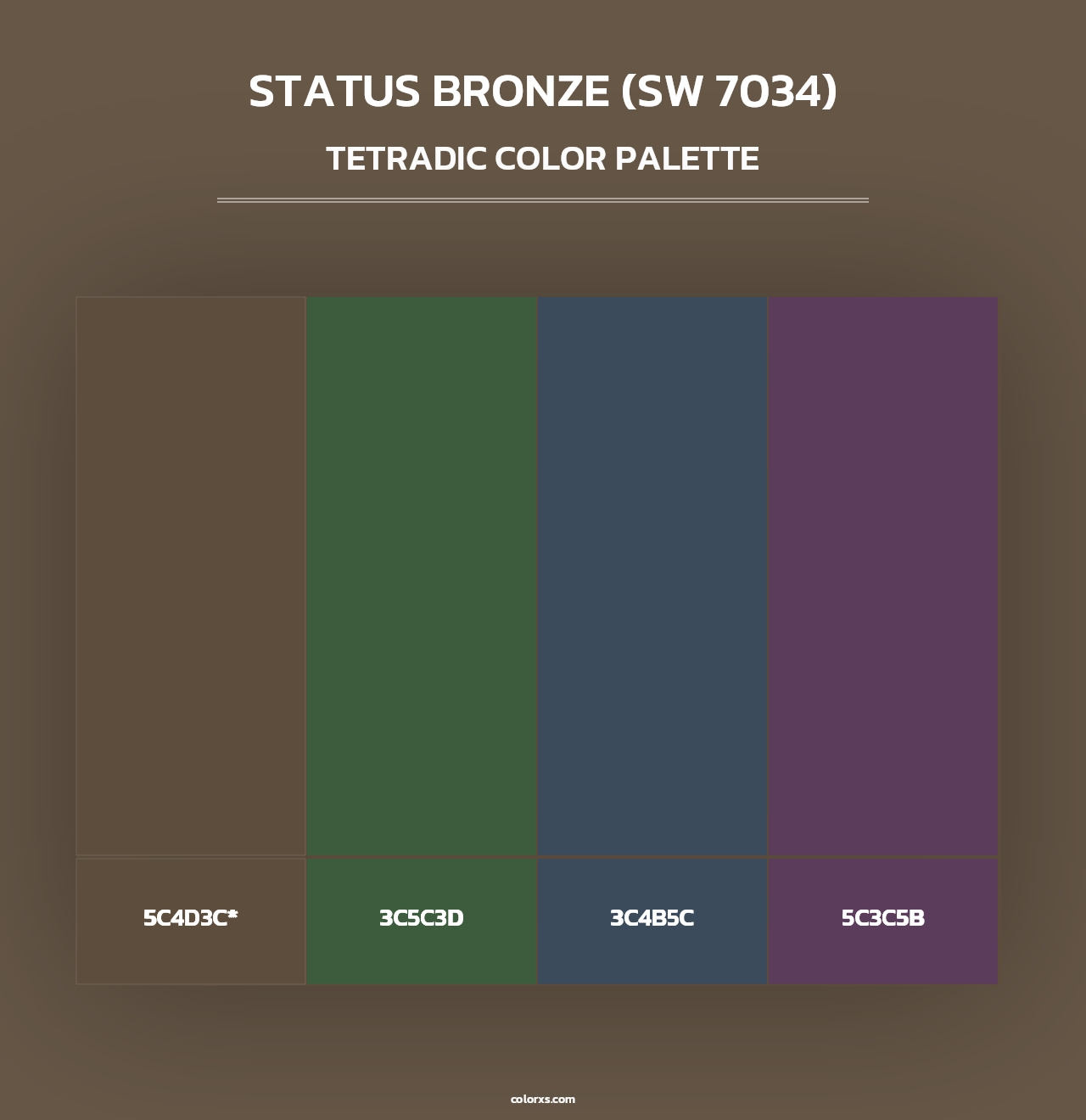 Status Bronze (SW 7034) - Tetradic Color Palette