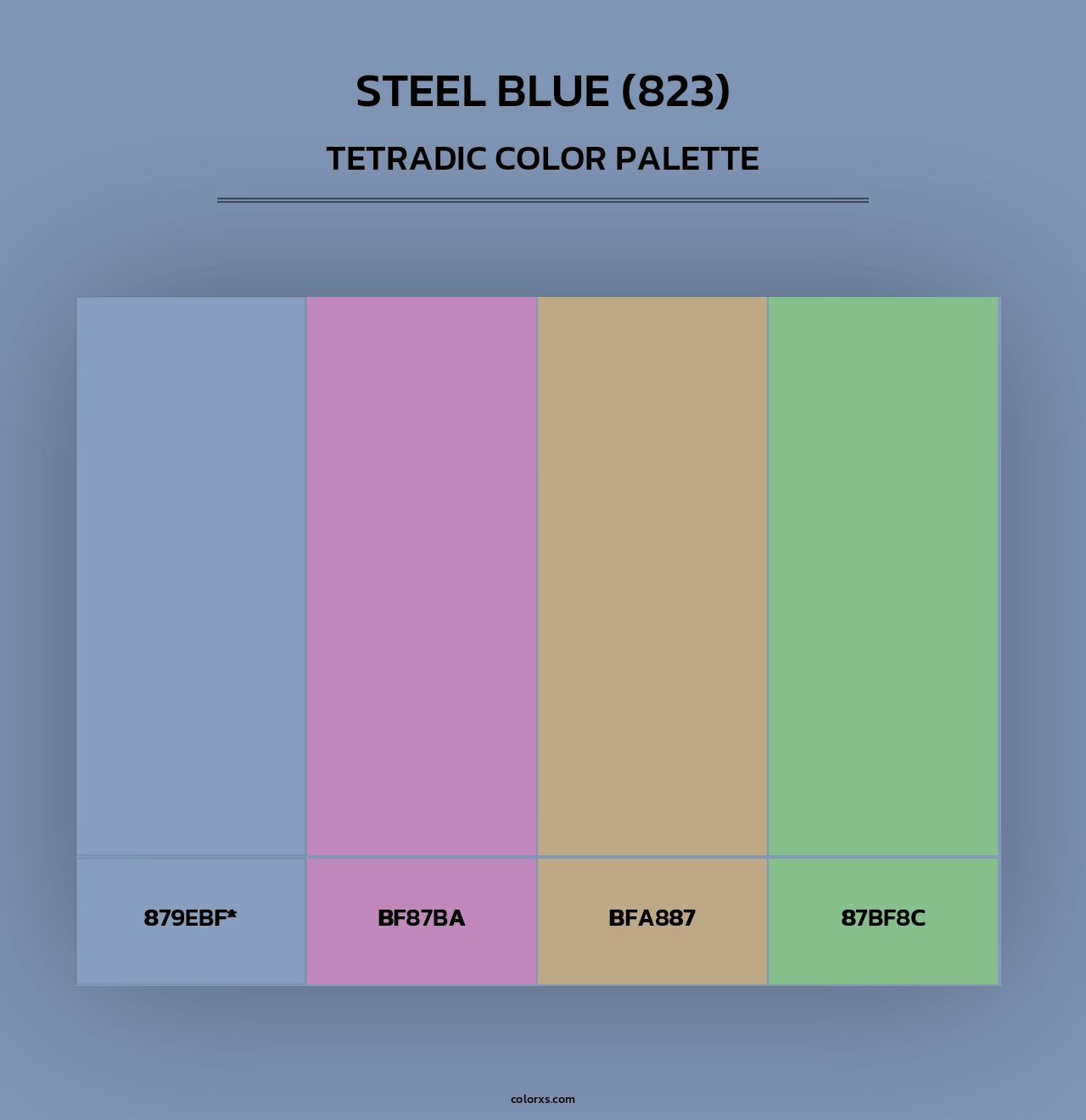 Steel Blue (823) - Tetradic Color Palette