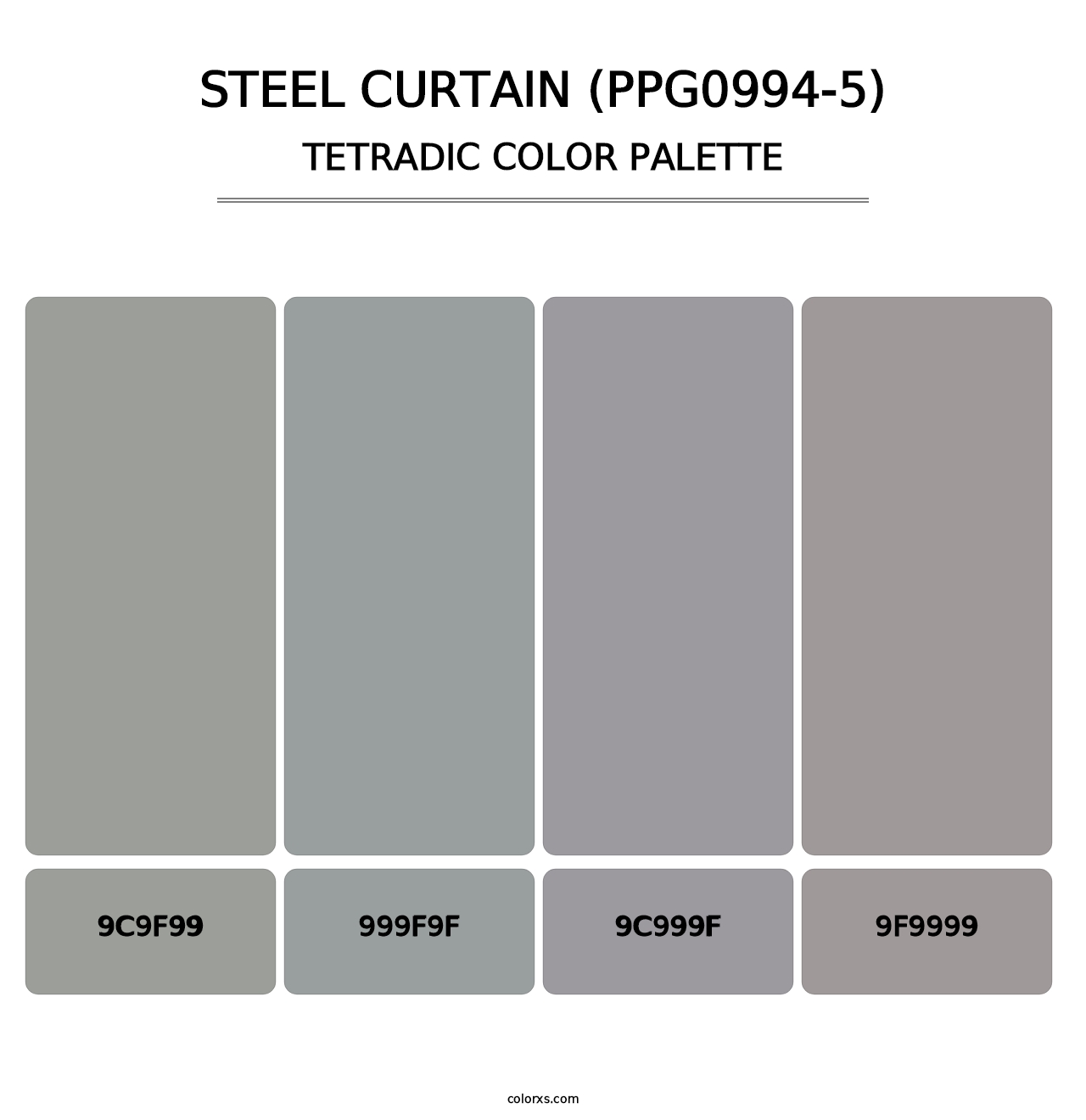 Steel Curtain (PPG0994-5) - Tetradic Color Palette