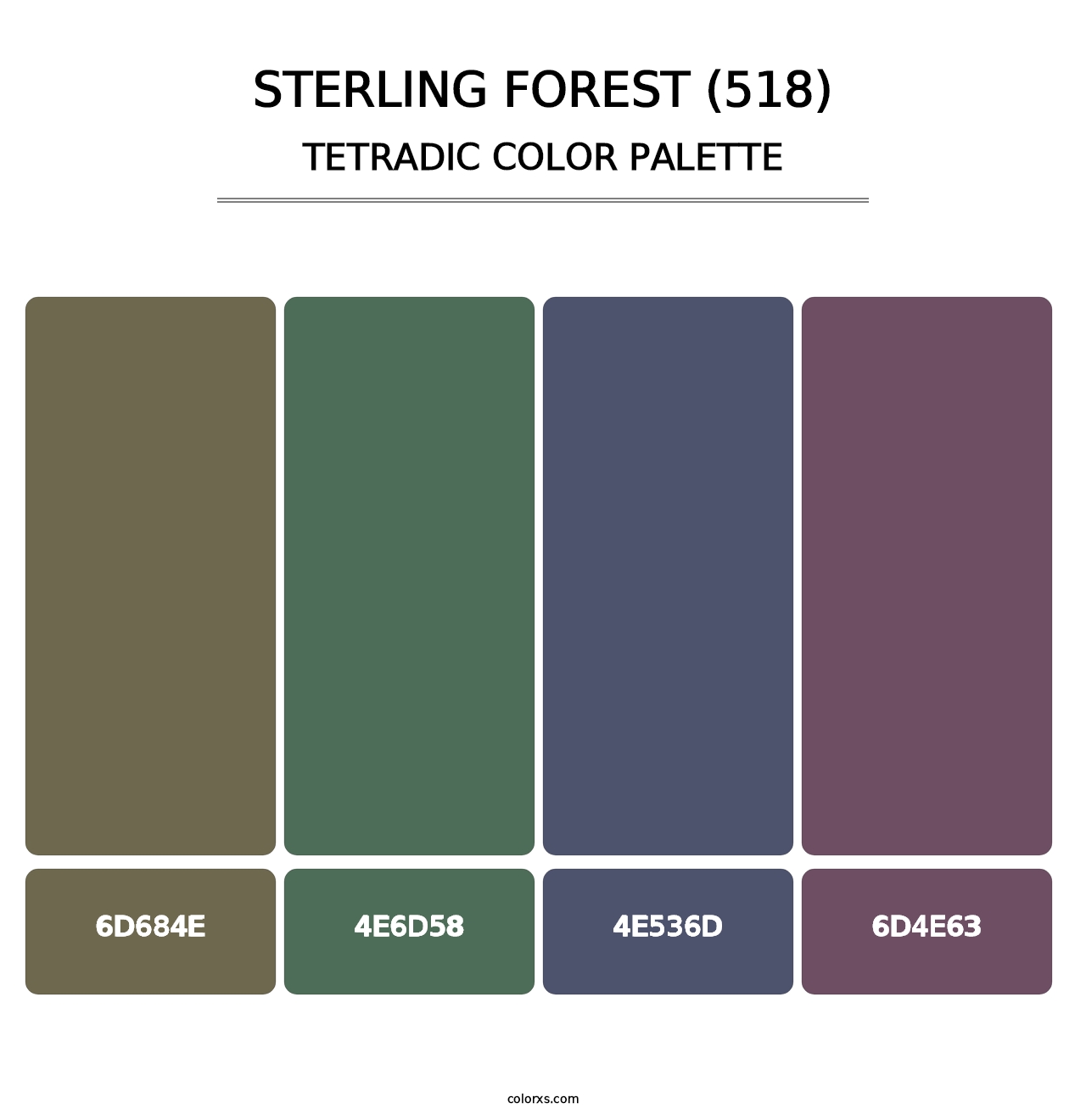 Sterling Forest (518) - Tetradic Color Palette