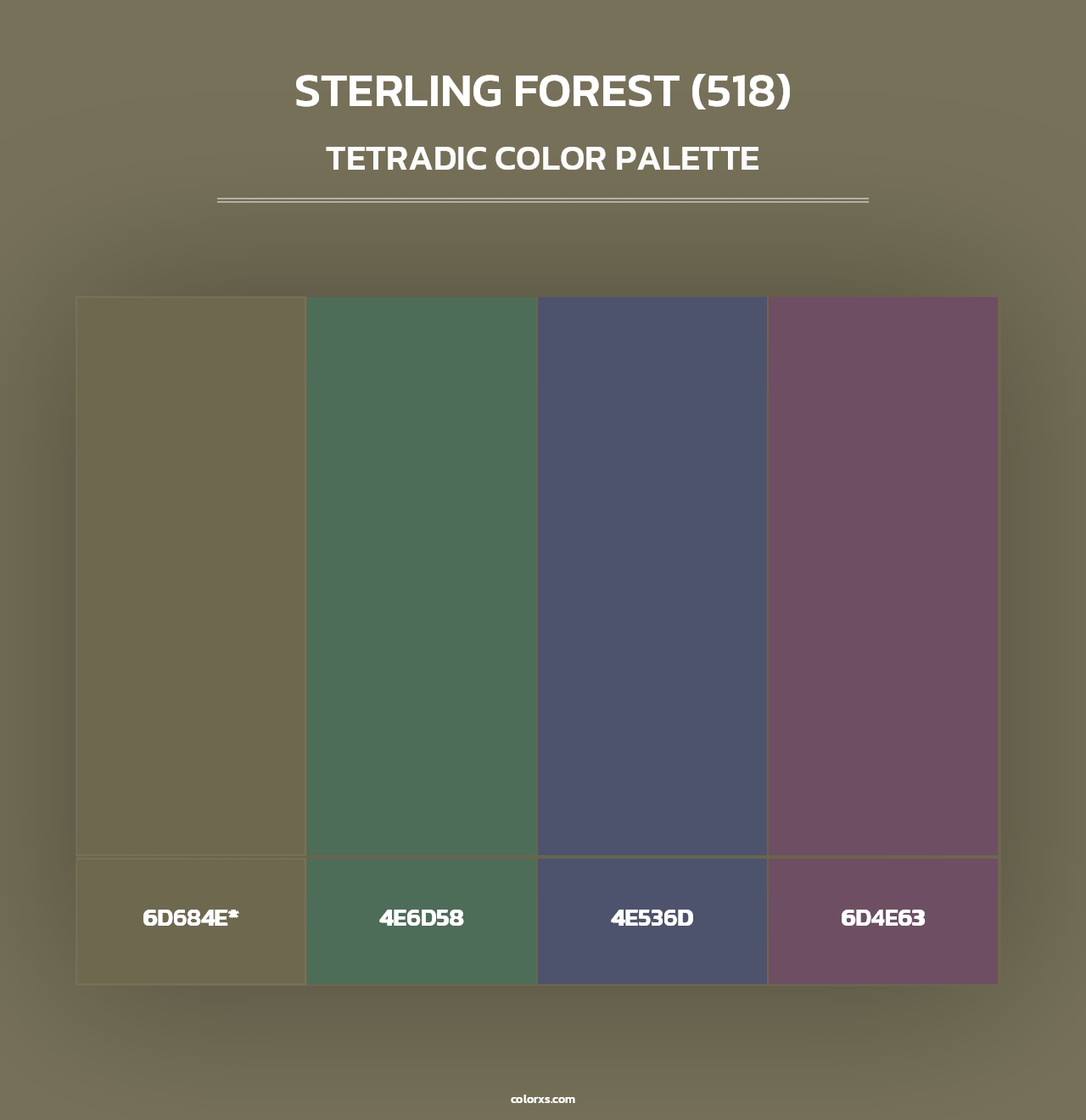 Sterling Forest (518) - Tetradic Color Palette