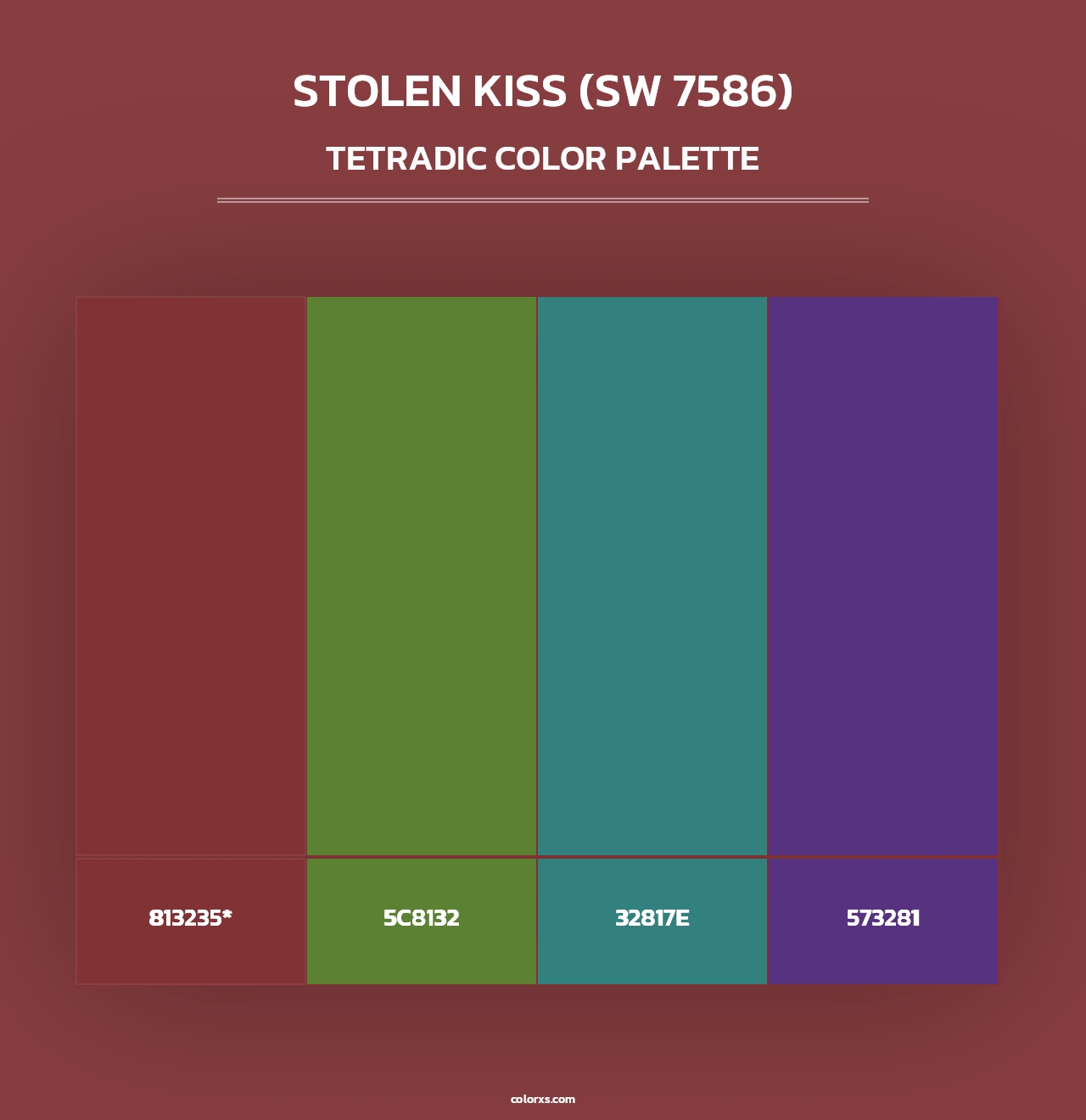 Stolen Kiss (SW 7586) - Tetradic Color Palette