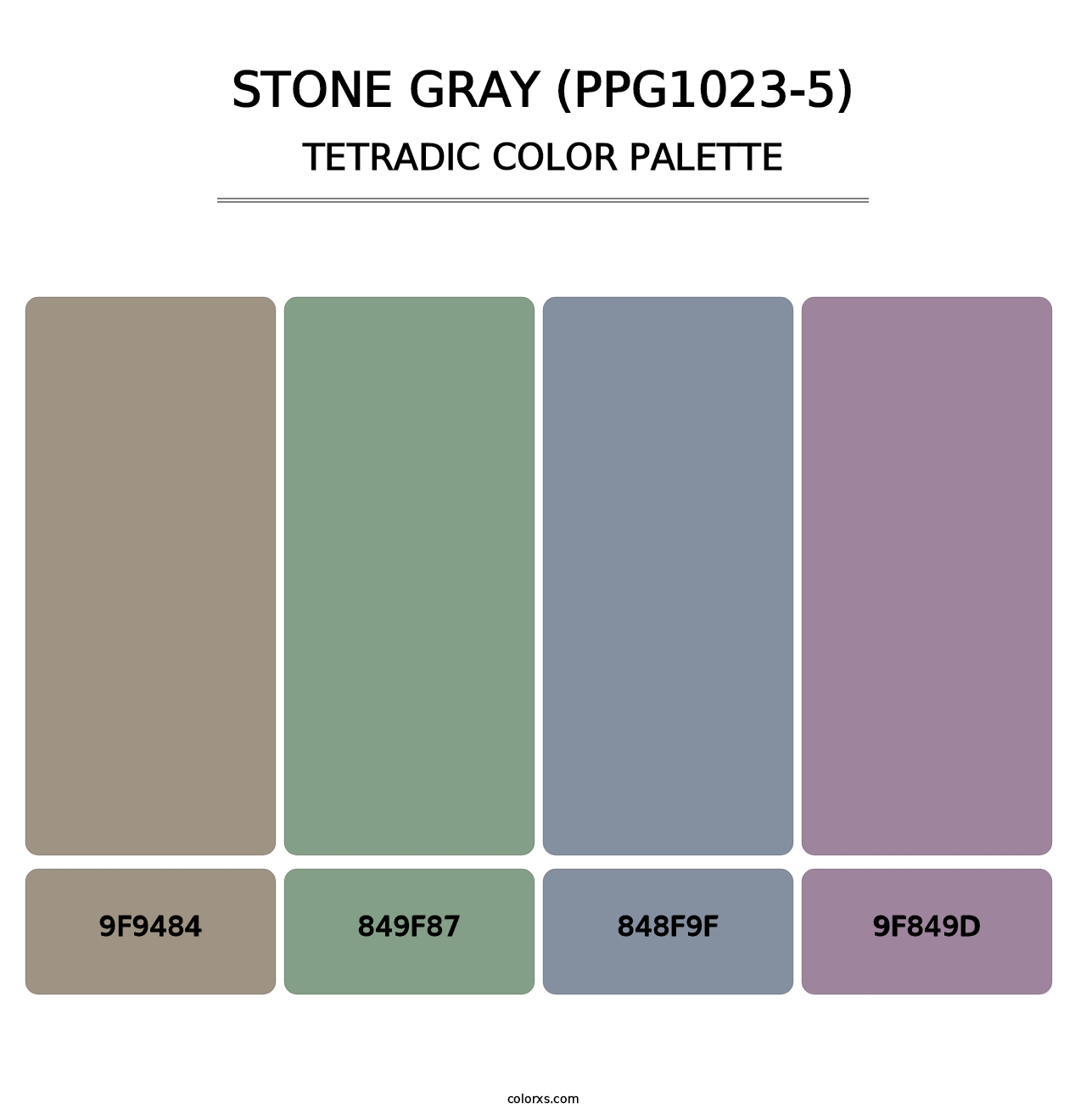 Stone Gray (PPG1023-5) - Tetradic Color Palette