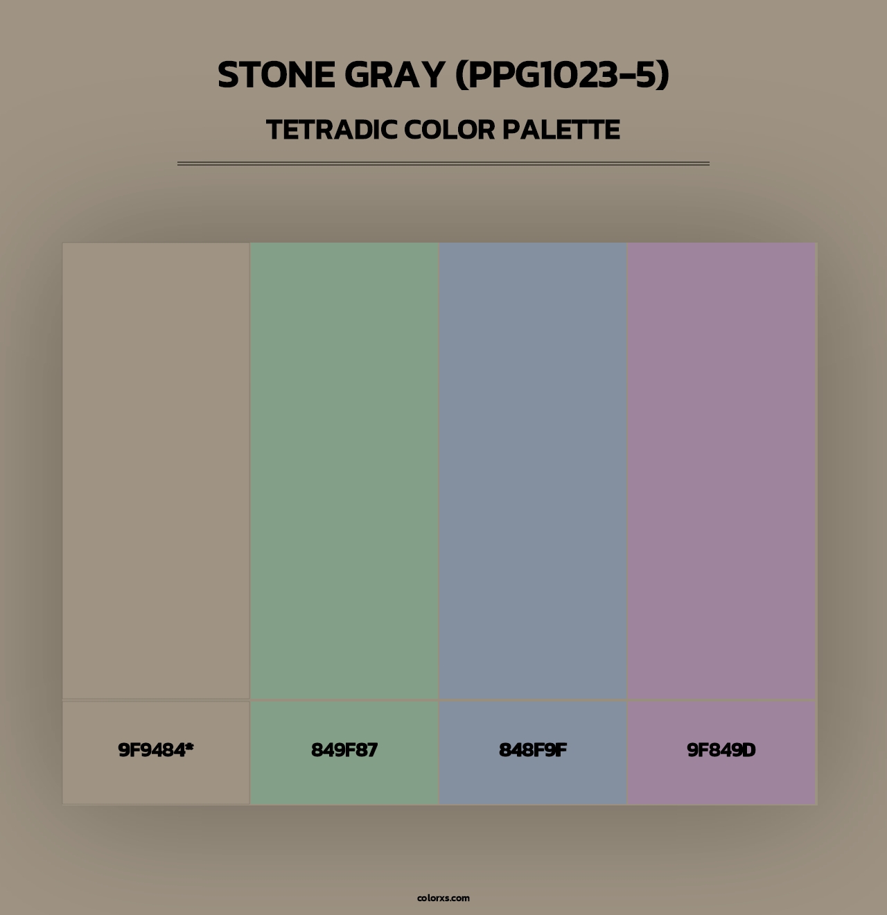 Stone Gray (PPG1023-5) - Tetradic Color Palette