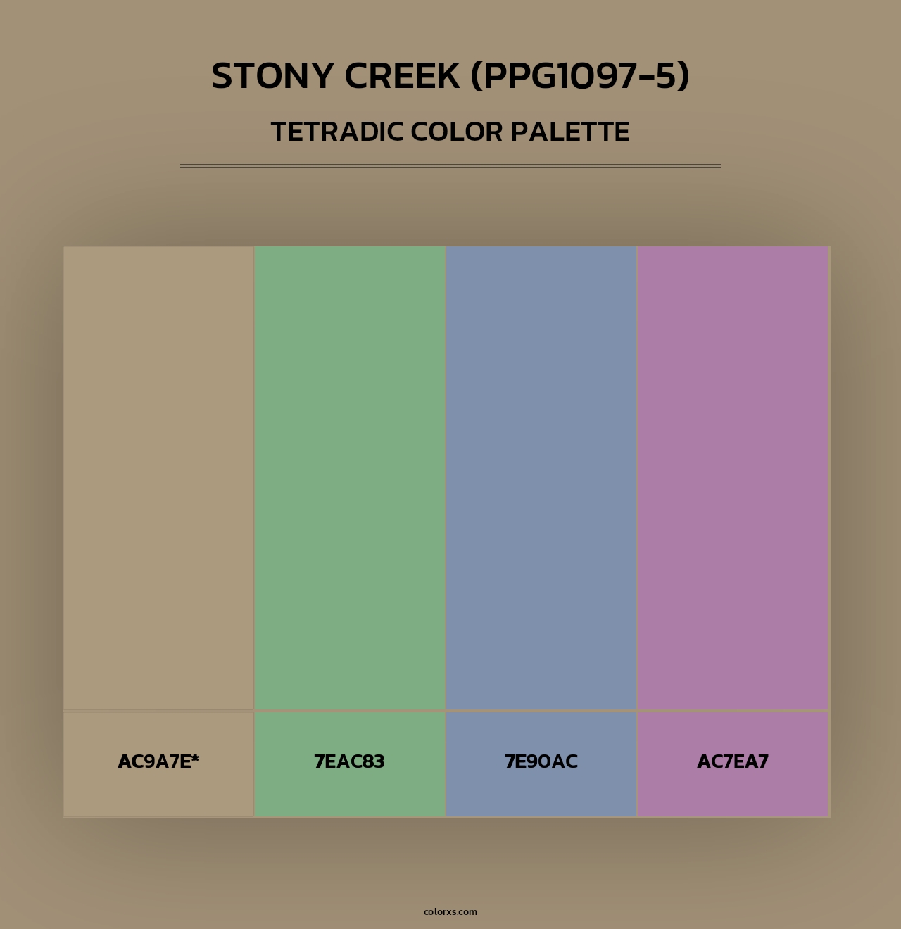 Stony Creek (PPG1097-5) - Tetradic Color Palette