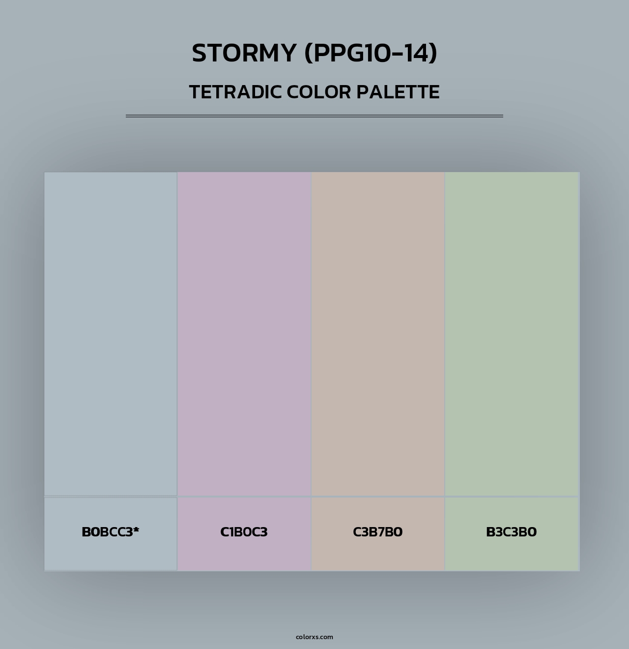 Stormy (PPG10-14) - Tetradic Color Palette