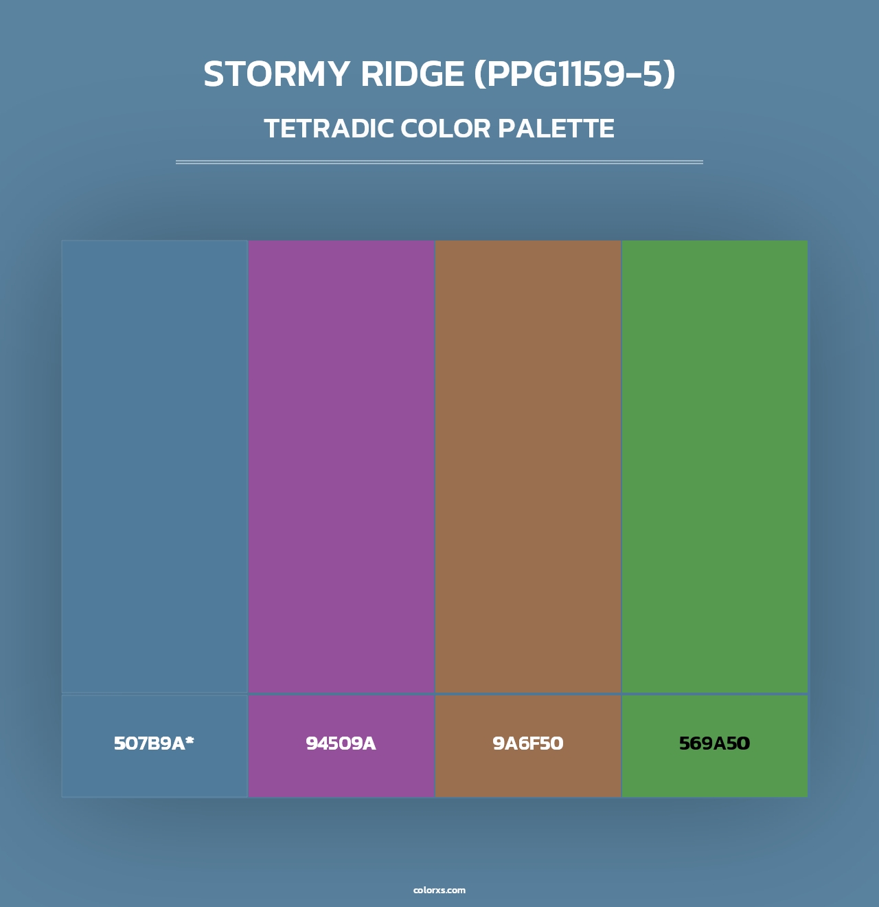 Stormy Ridge (PPG1159-5) - Tetradic Color Palette