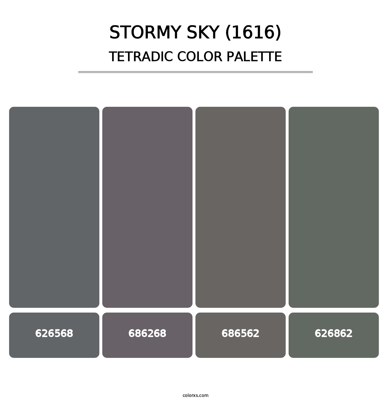 Stormy Sky (1616) - Tetradic Color Palette