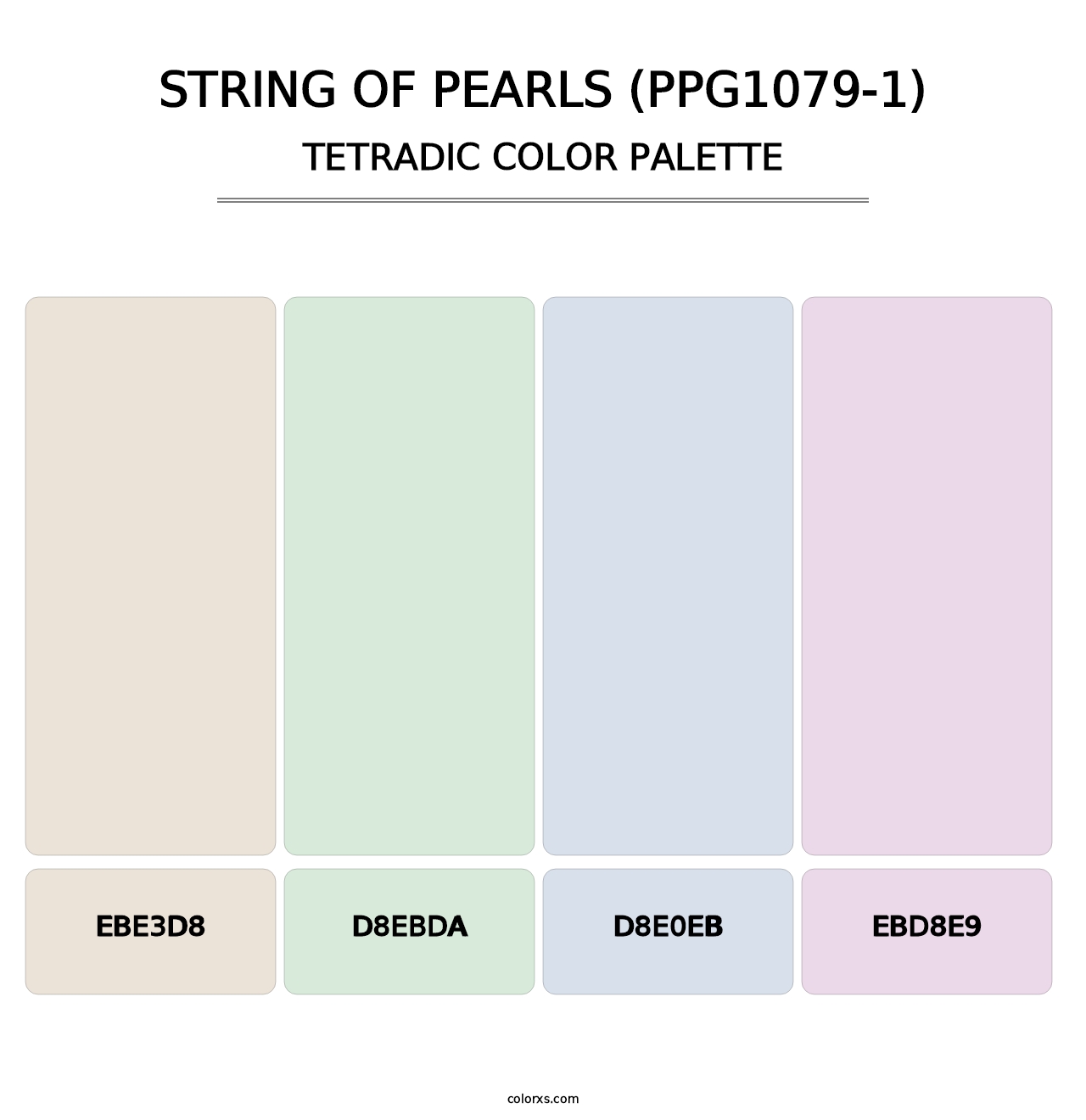 String Of Pearls (PPG1079-1) - Tetradic Color Palette
