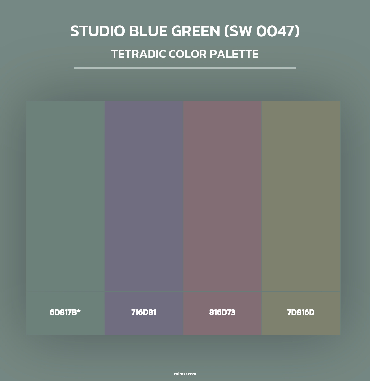 Studio Blue Green (SW 0047) - Tetradic Color Palette