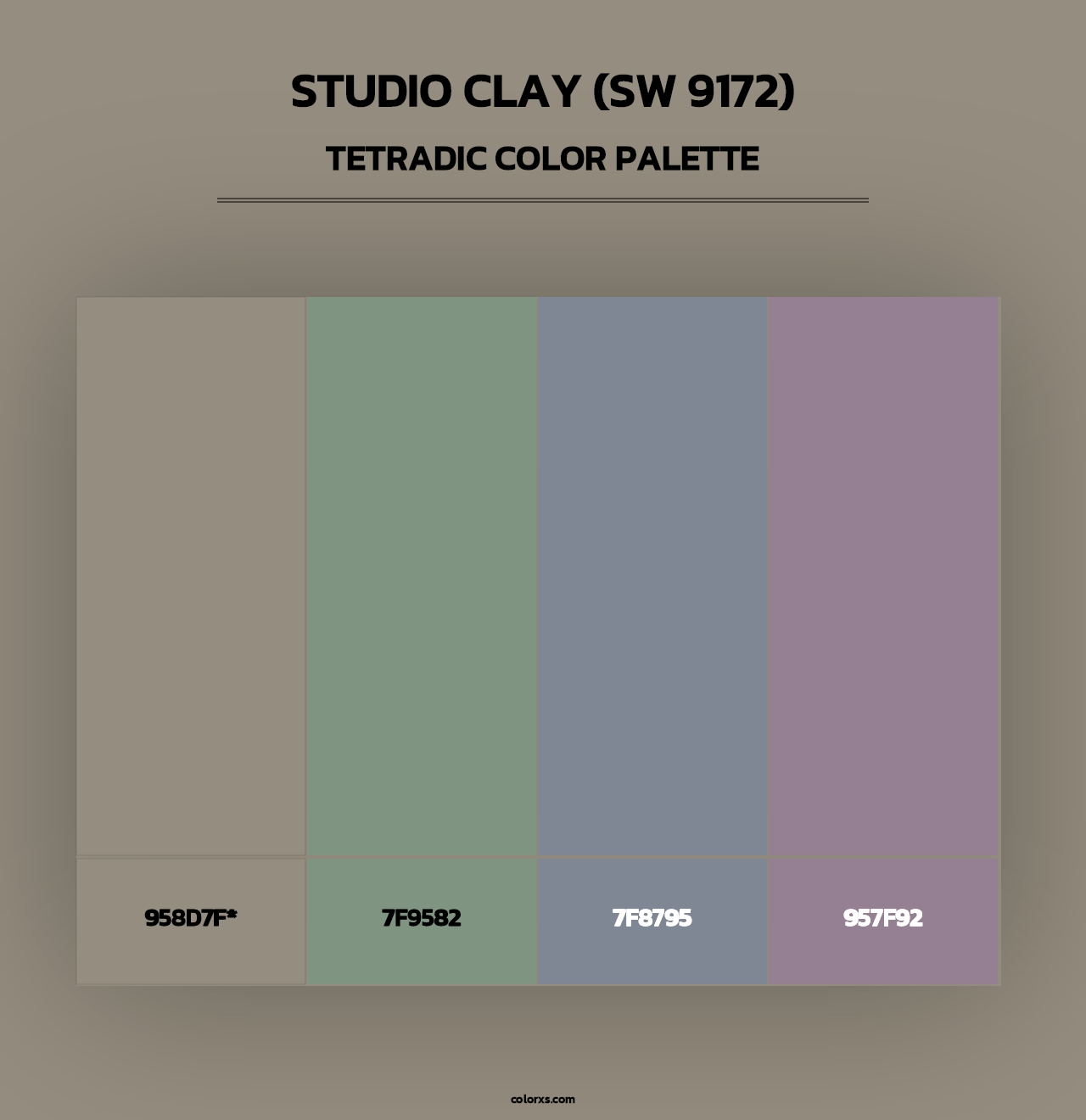Studio Clay (SW 9172) - Tetradic Color Palette
