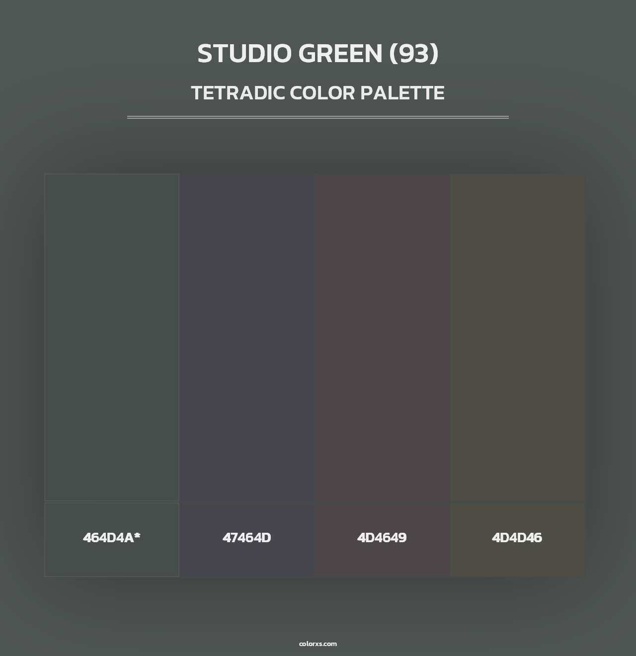 Studio Green (93) - Tetradic Color Palette