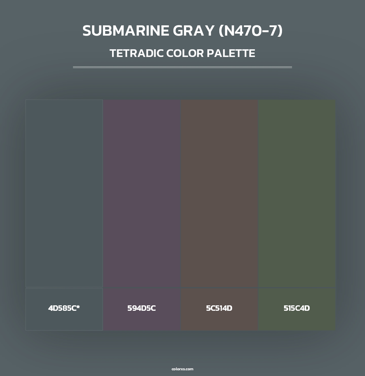 Submarine Gray (N470-7) - Tetradic Color Palette