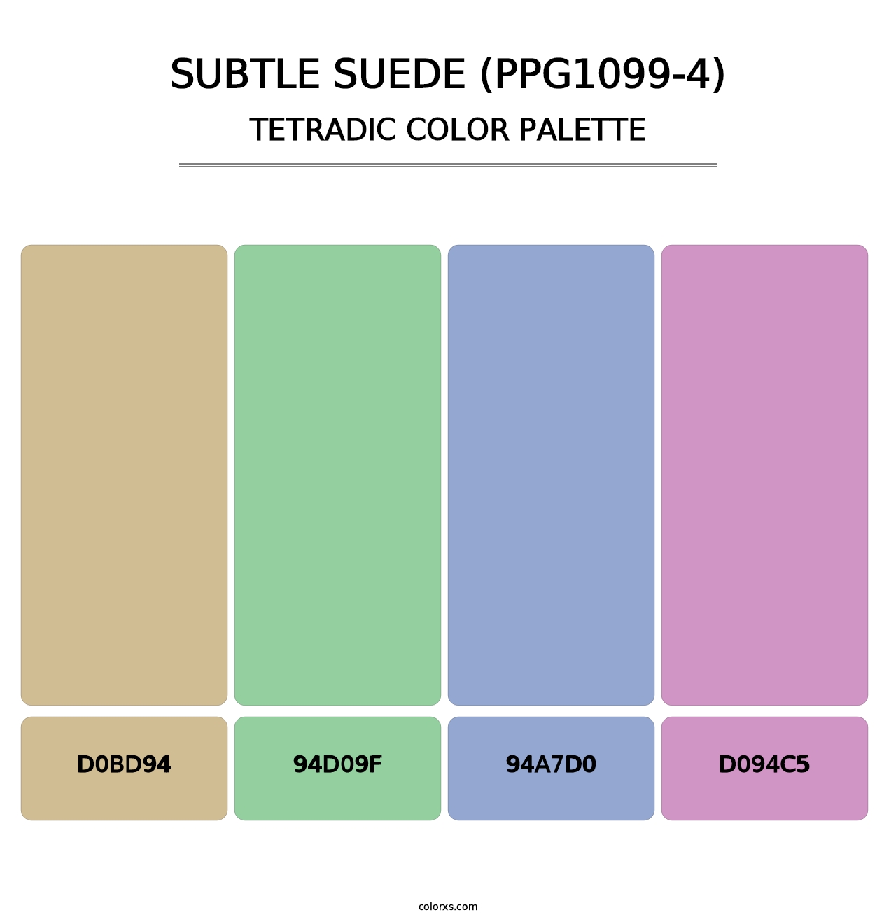 Subtle Suede (PPG1099-4) - Tetradic Color Palette