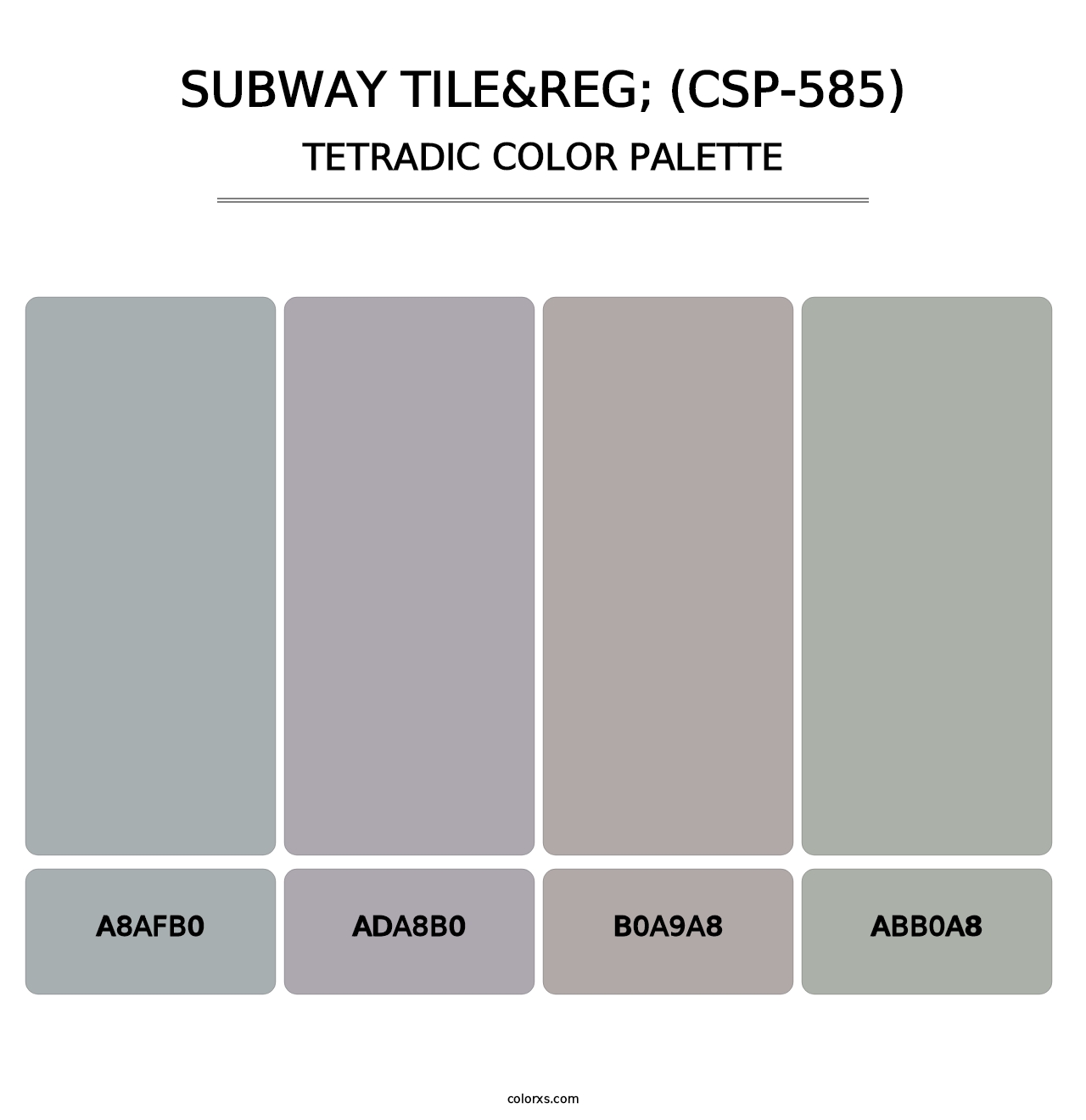 Subway Tile&reg; (CSP-585) - Tetradic Color Palette