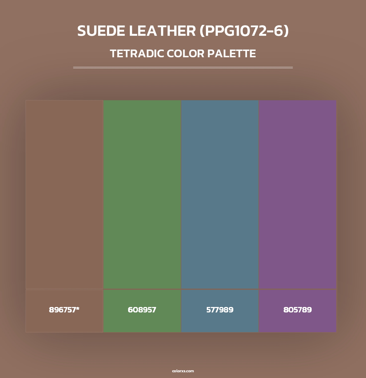 Suede Leather (PPG1072-6) - Tetradic Color Palette