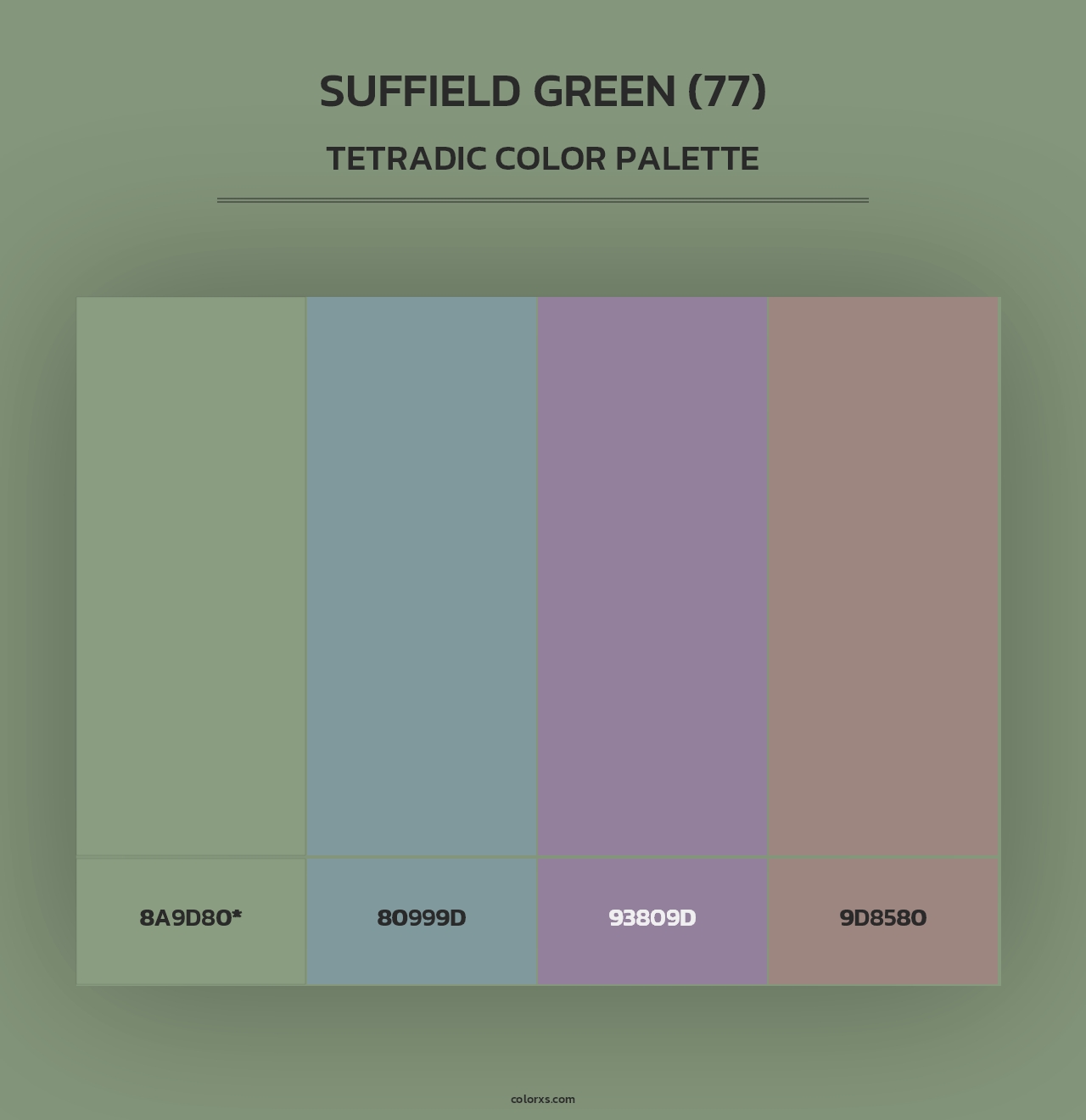 Suffield Green (77) - Tetradic Color Palette