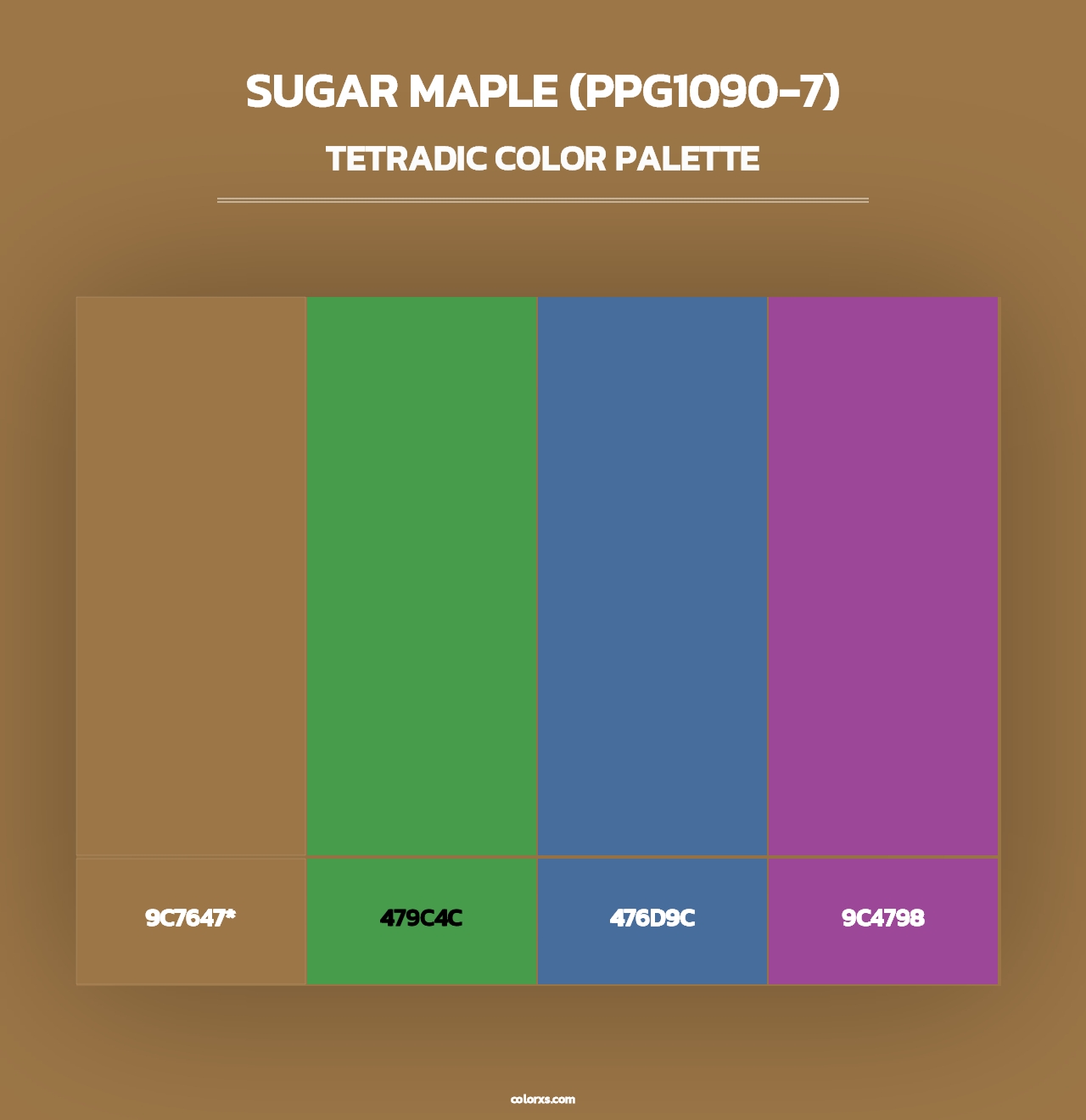 Sugar Maple (PPG1090-7) - Tetradic Color Palette
