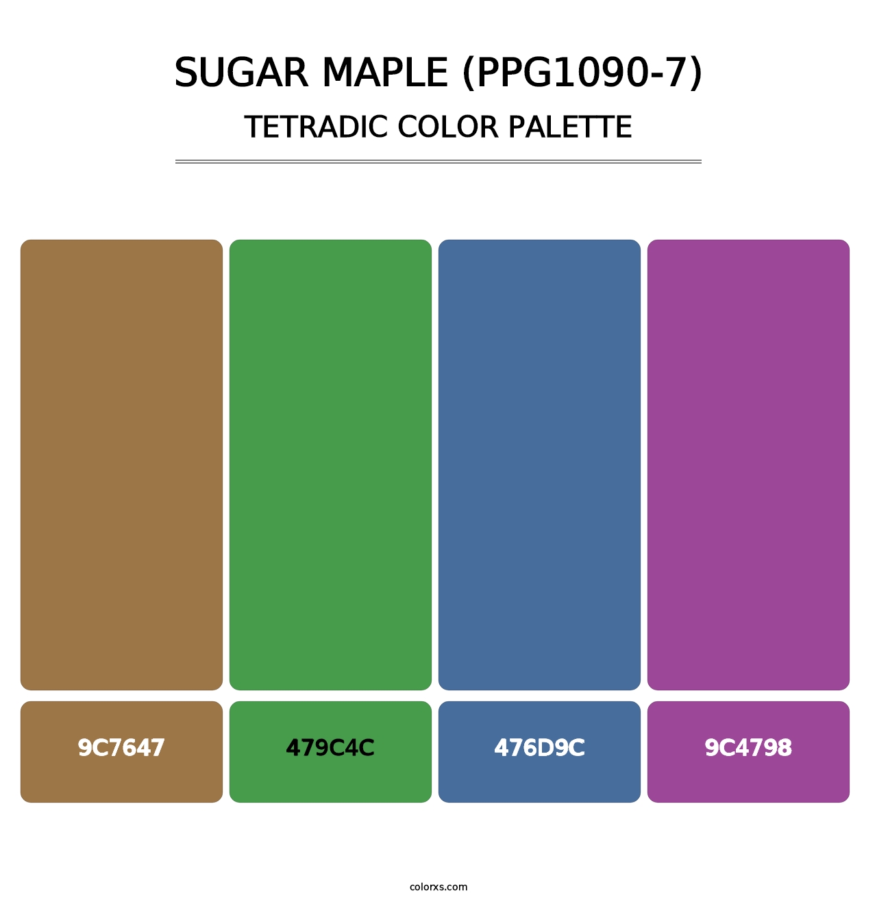 Sugar Maple (PPG1090-7) - Tetradic Color Palette