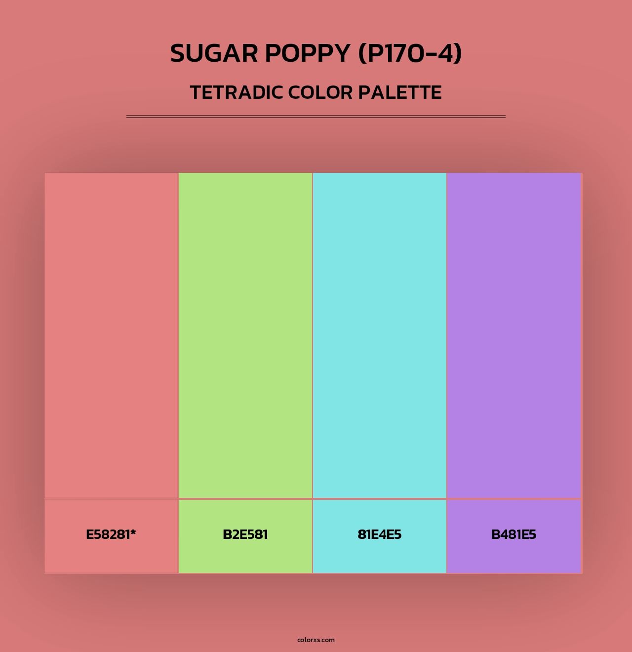 Sugar Poppy (P170-4) - Tetradic Color Palette