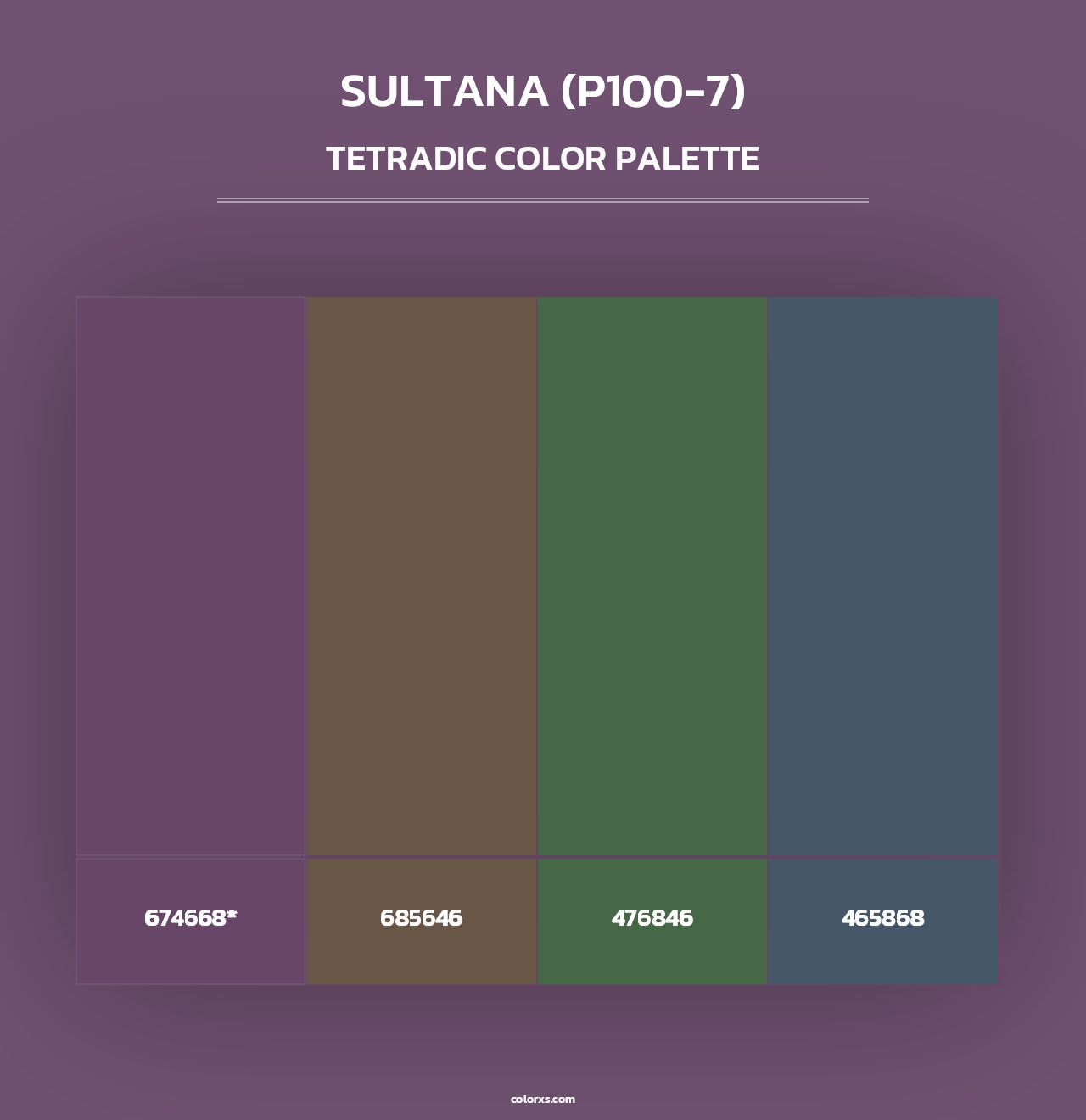 Sultana (P100-7) - Tetradic Color Palette