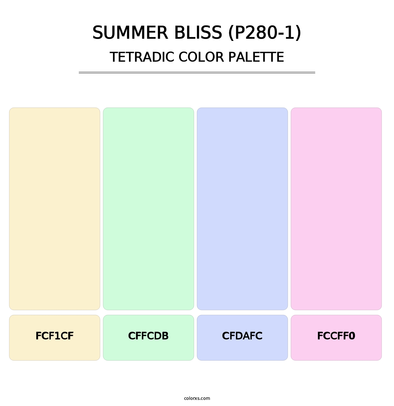 Summer Bliss (P280-1) - Tetradic Color Palette