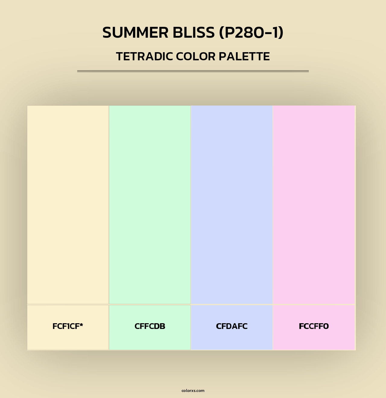 Summer Bliss (P280-1) - Tetradic Color Palette