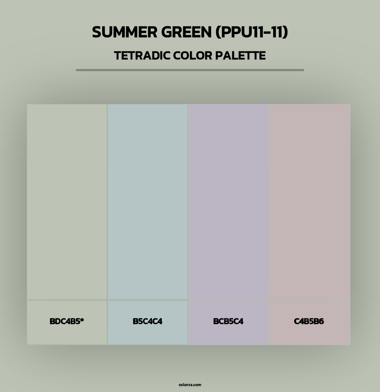 Summer Green (PPU11-11) - Tetradic Color Palette