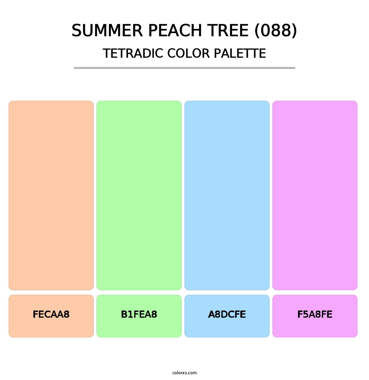 Summer Peach Tree (088) - Tetradic Color Palette