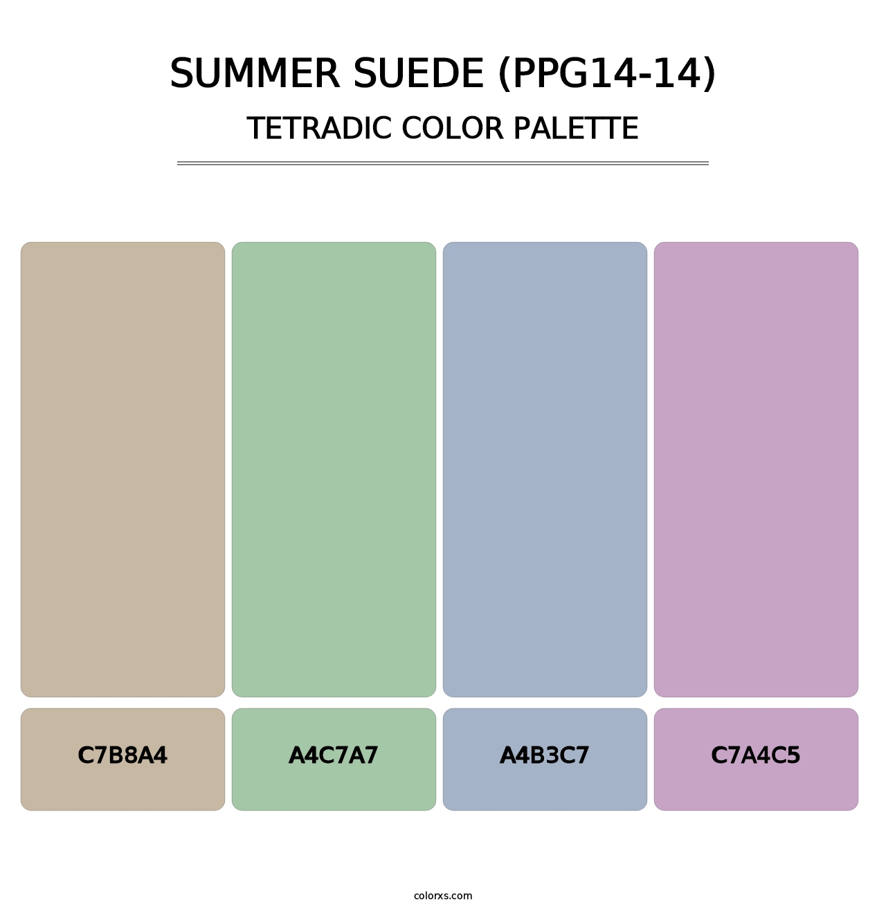 Summer Suede (PPG14-14) - Tetradic Color Palette