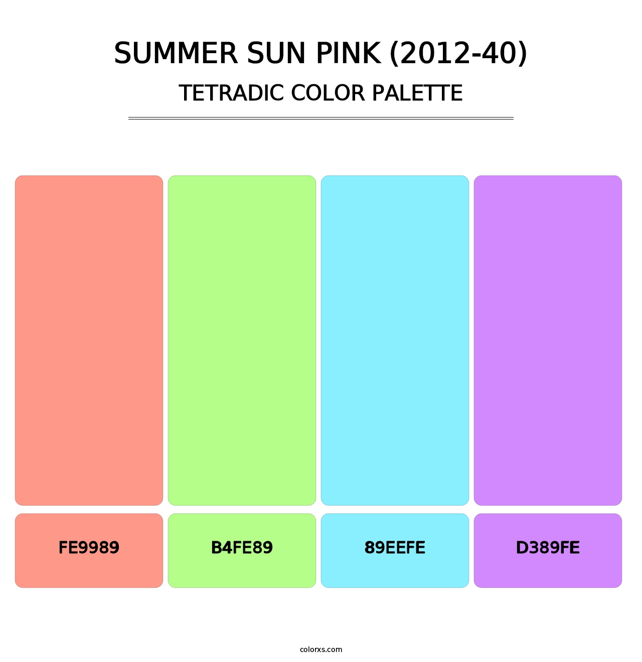 Summer Sun Pink (2012-40) - Tetradic Color Palette